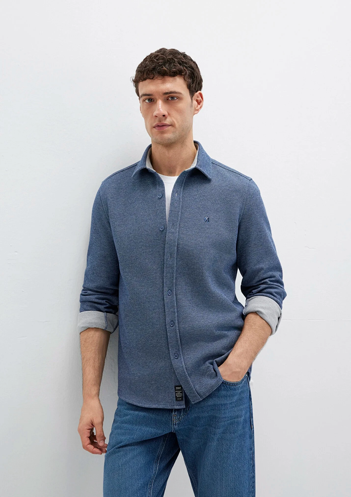 Erkek Lacivert Uzun Kol Gömlek