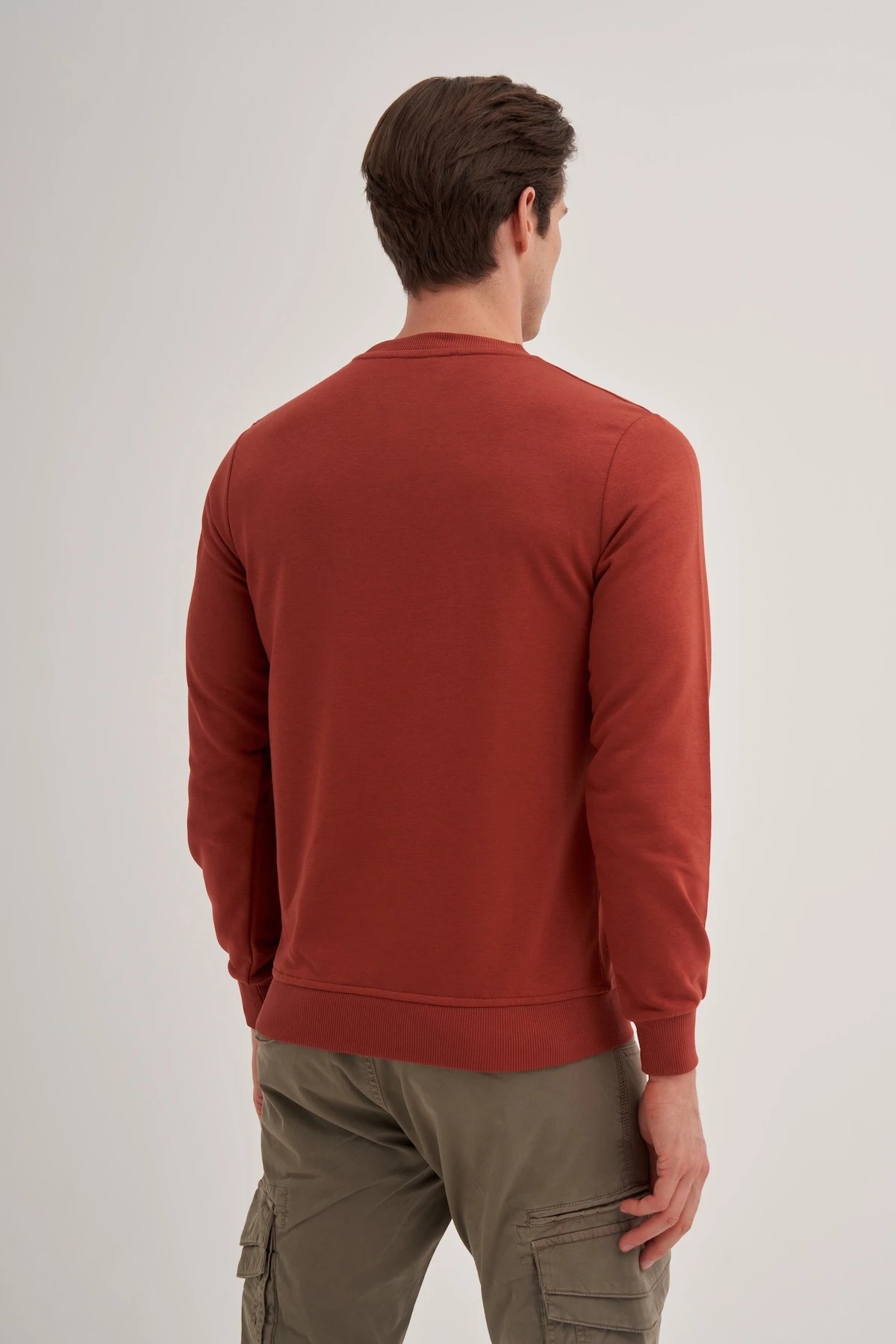CAZ 56100 Kiremit Bisiklet Yaka Erkek Sweatshirt