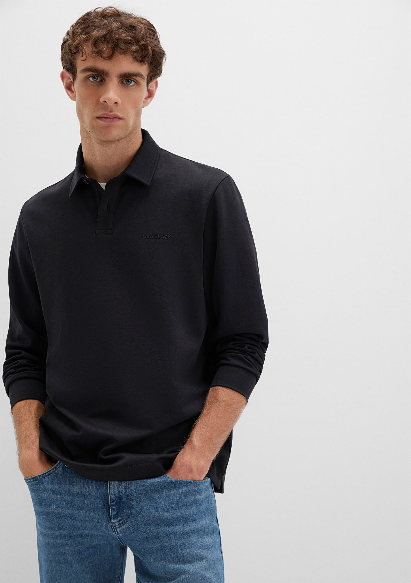 Düğme Detaylı Siyah Erkek Polo Tişört 0613043-900