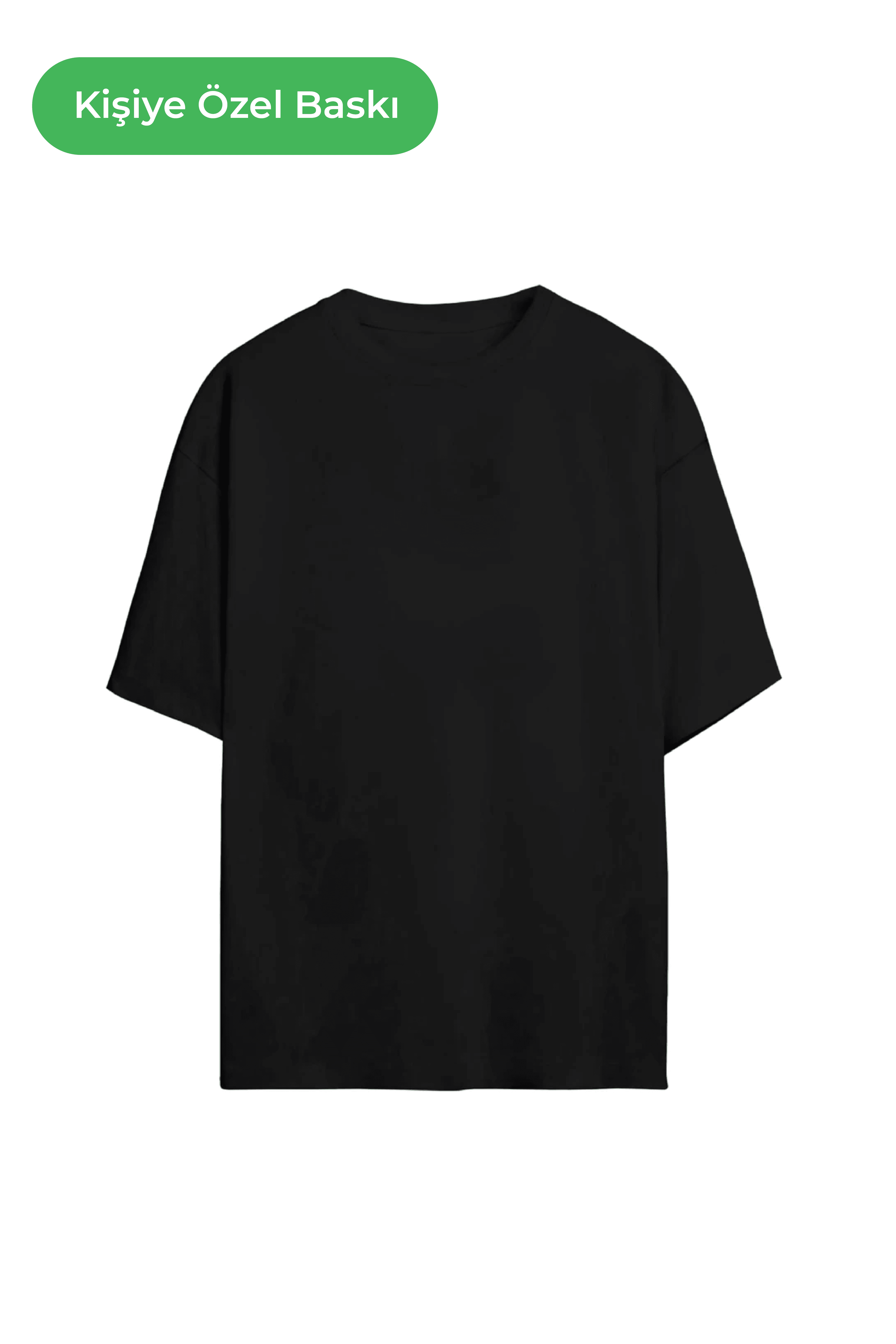 UppStairs Siyah Basic Oversize T-Shirt
