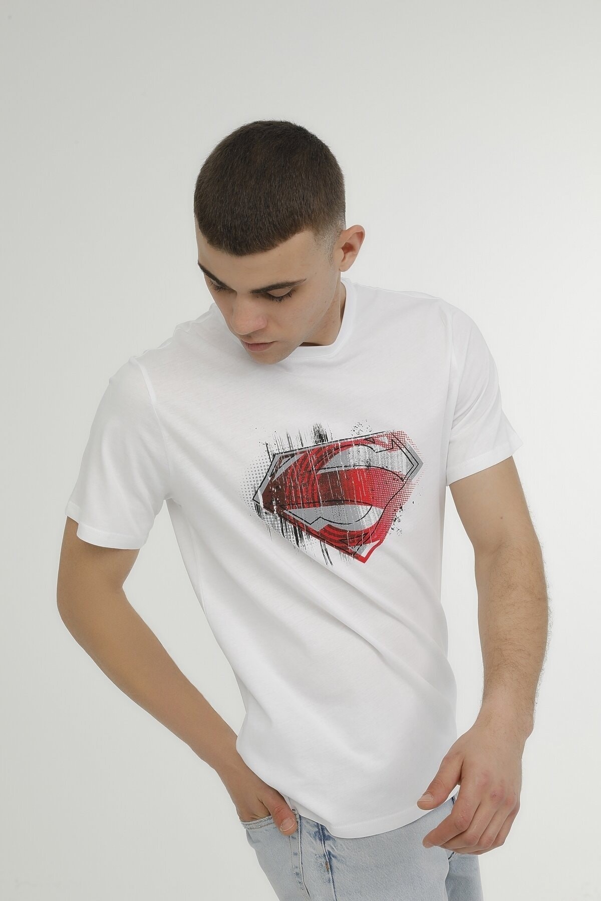 Lumberjack Superman T-Shirt Erkek Beyaz A10135899708010