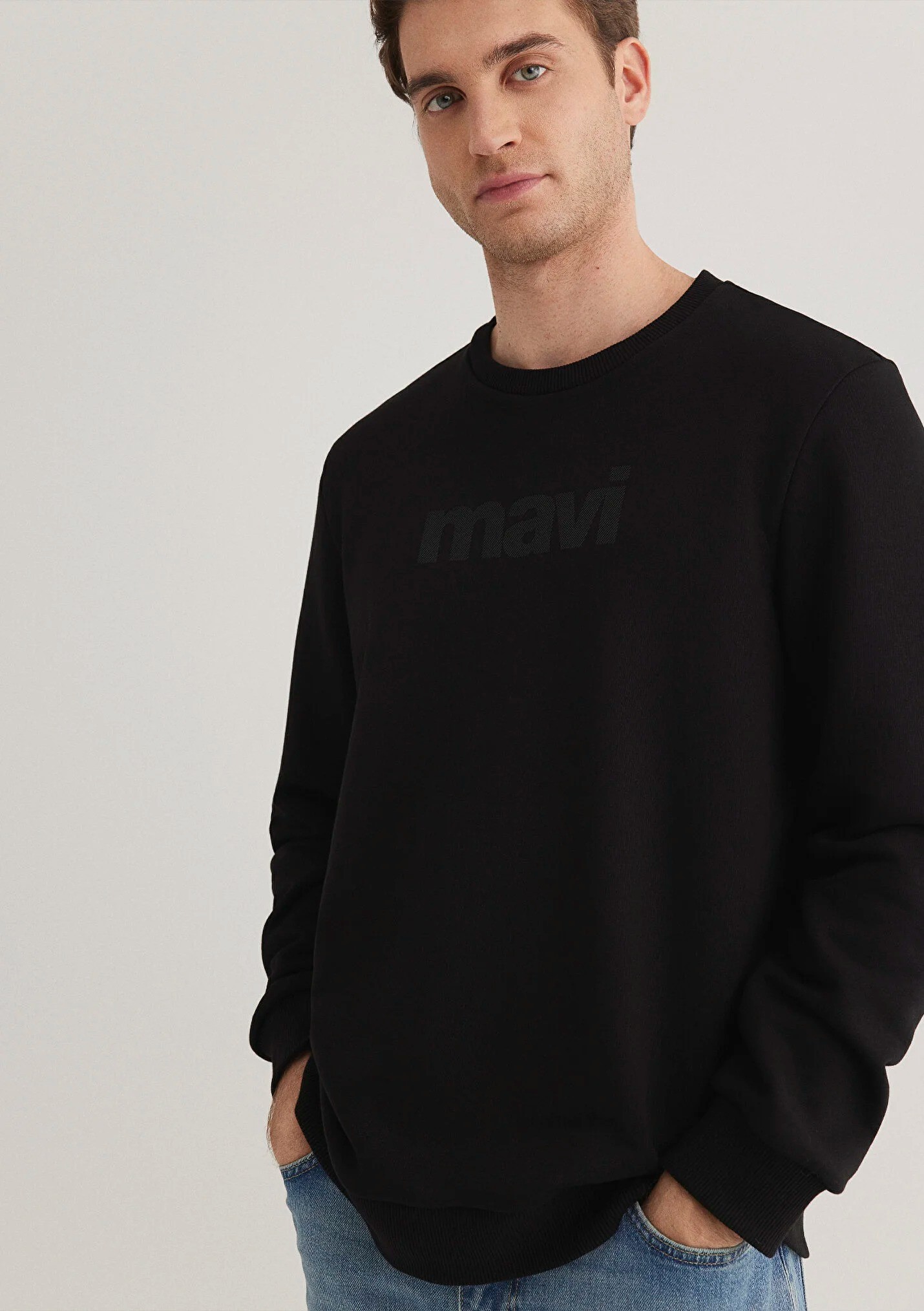 Baskılı Erkek Siyah Sweatshirt 066303-900
