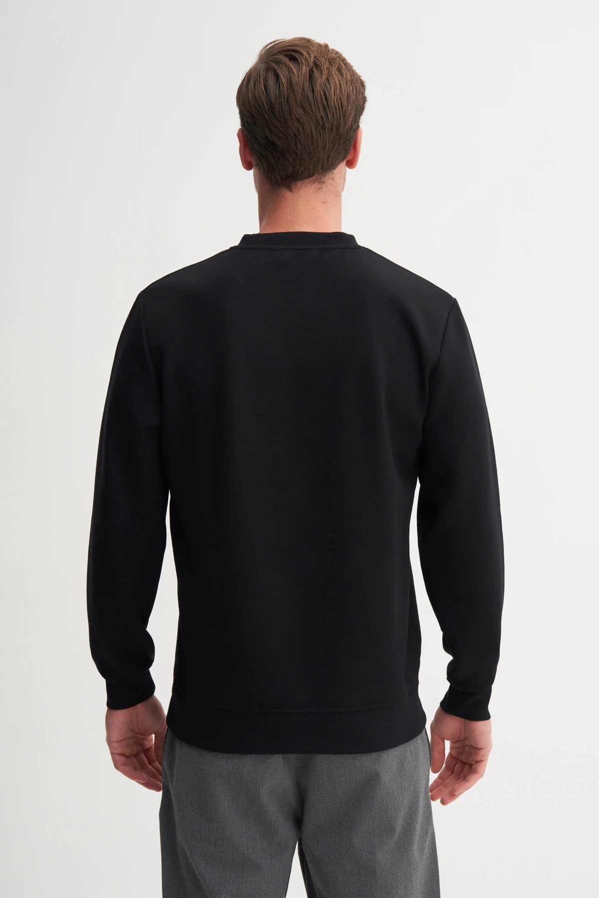 CAZ 54260 Bisiklet Yaka Erkek Siyah Sweatshirt