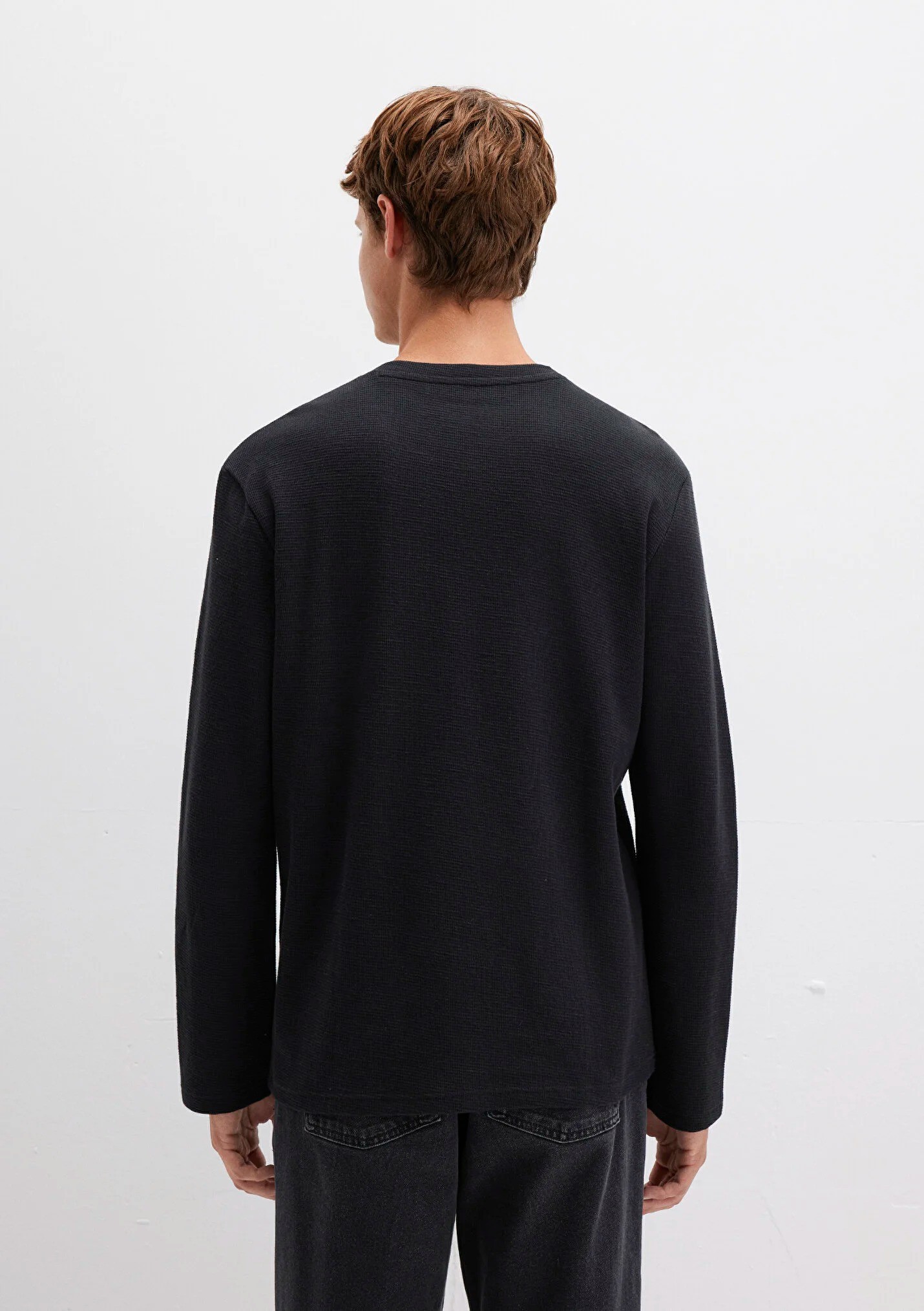 Uzun Kol Erkek Siyah Basic Sweatshirt 065755-900