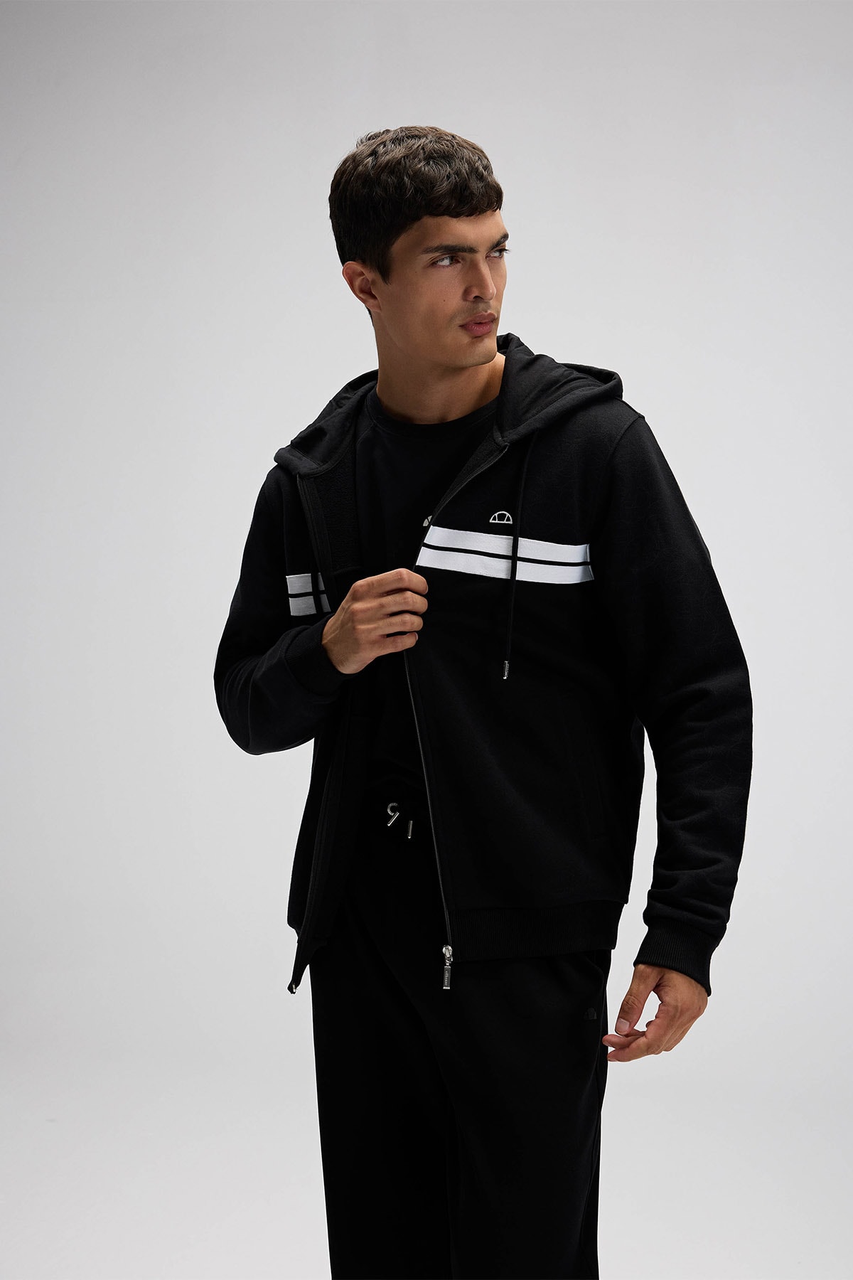 Erkek Kapüşonlu Siyah Sweatshirt EM617-BK