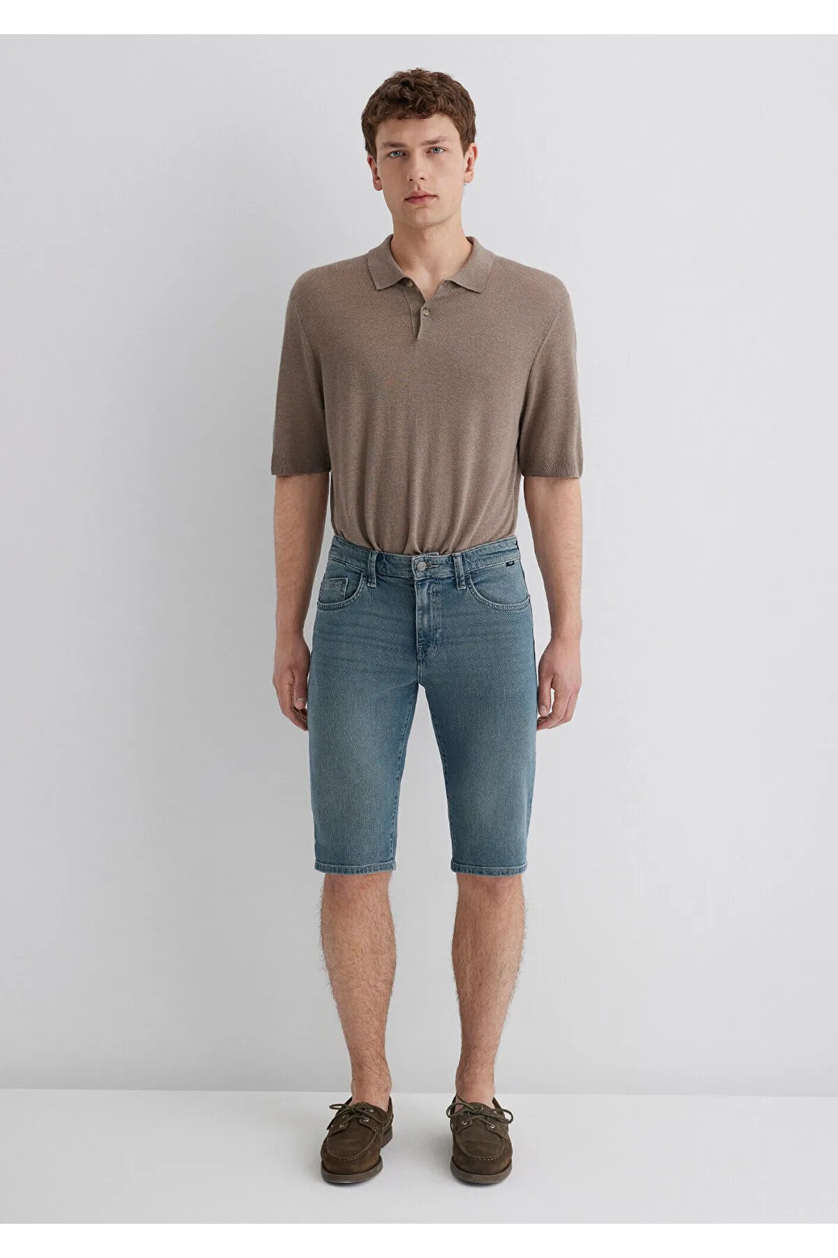 Mavi Nicholas Mavi Premium Vintage Puslu Indigo Jean Şort 0416089816