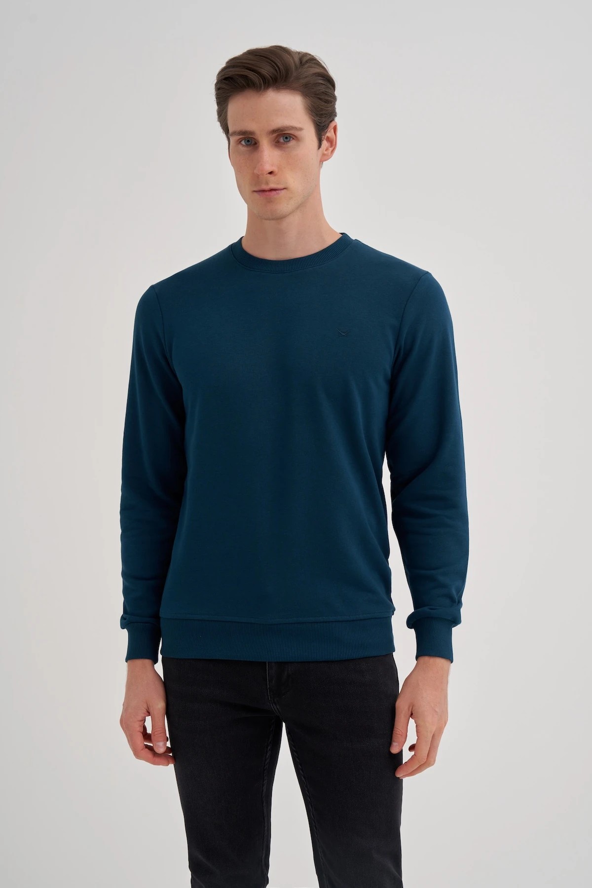 CAZ 56150 Petrol Bisiklet Yaka Erkek Sweatshirt