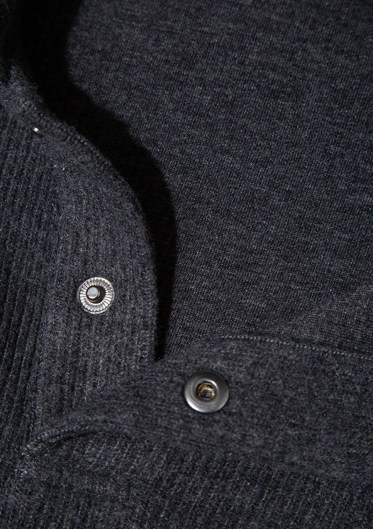 Erkek Antrasit Yarım Düğmeli Polo Yaka Sweatshirt