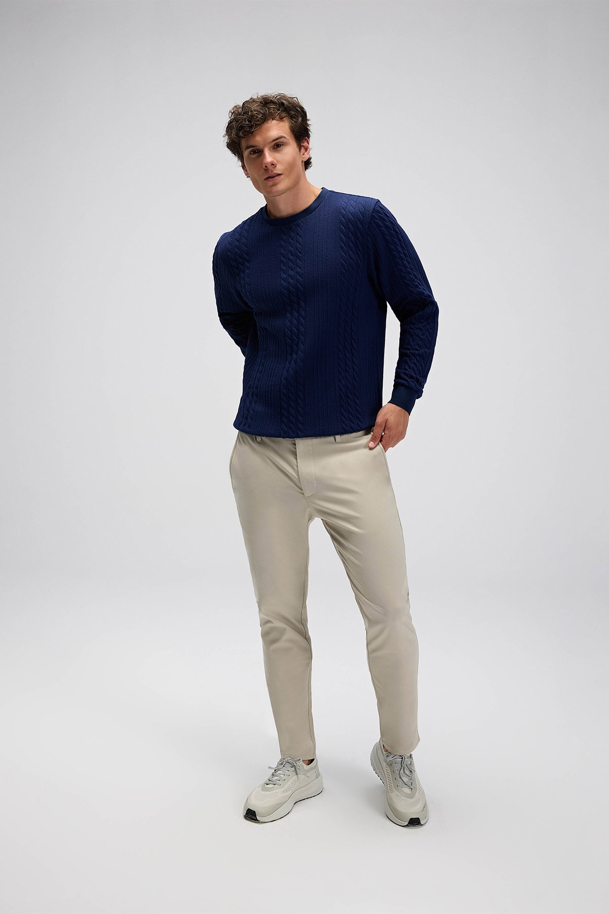 Erkek Lacivert Sweatshirt EM623-NV