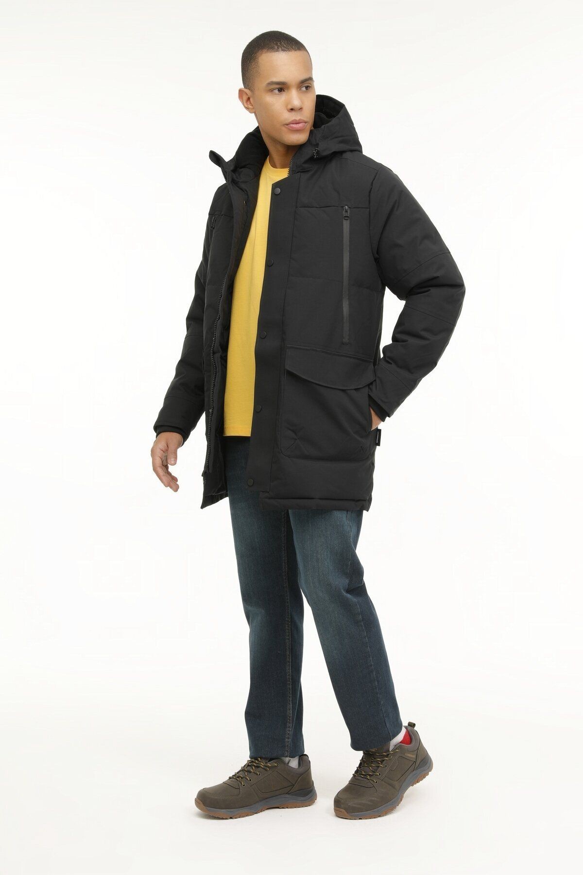 Lumberjack M-ADLERS LONG COAT 4PR Siyah Erkek Uzun Kaban