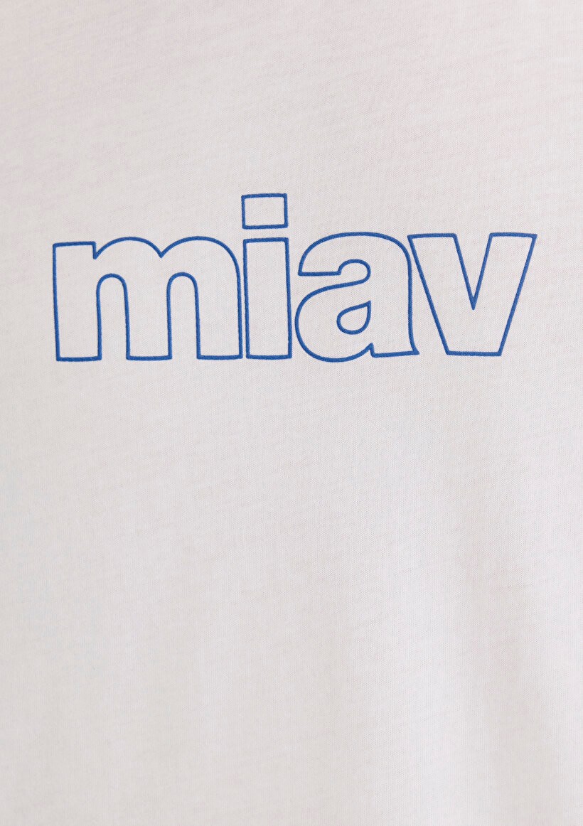 Miav Baskılı Oversize Beyaz Tişört 0611704-620