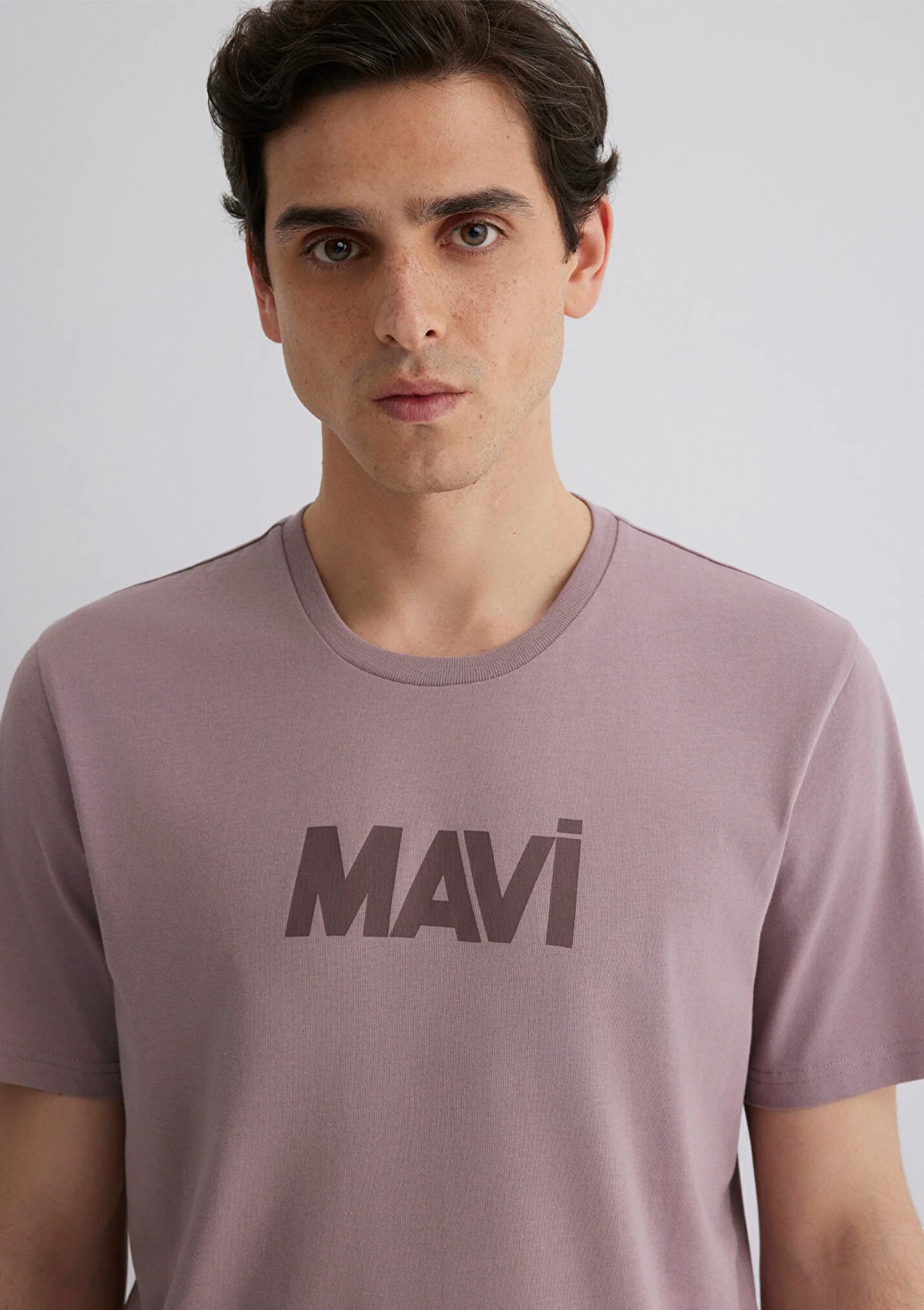 Mavi Logo Baskılı Pembe Tişört 066846-89596