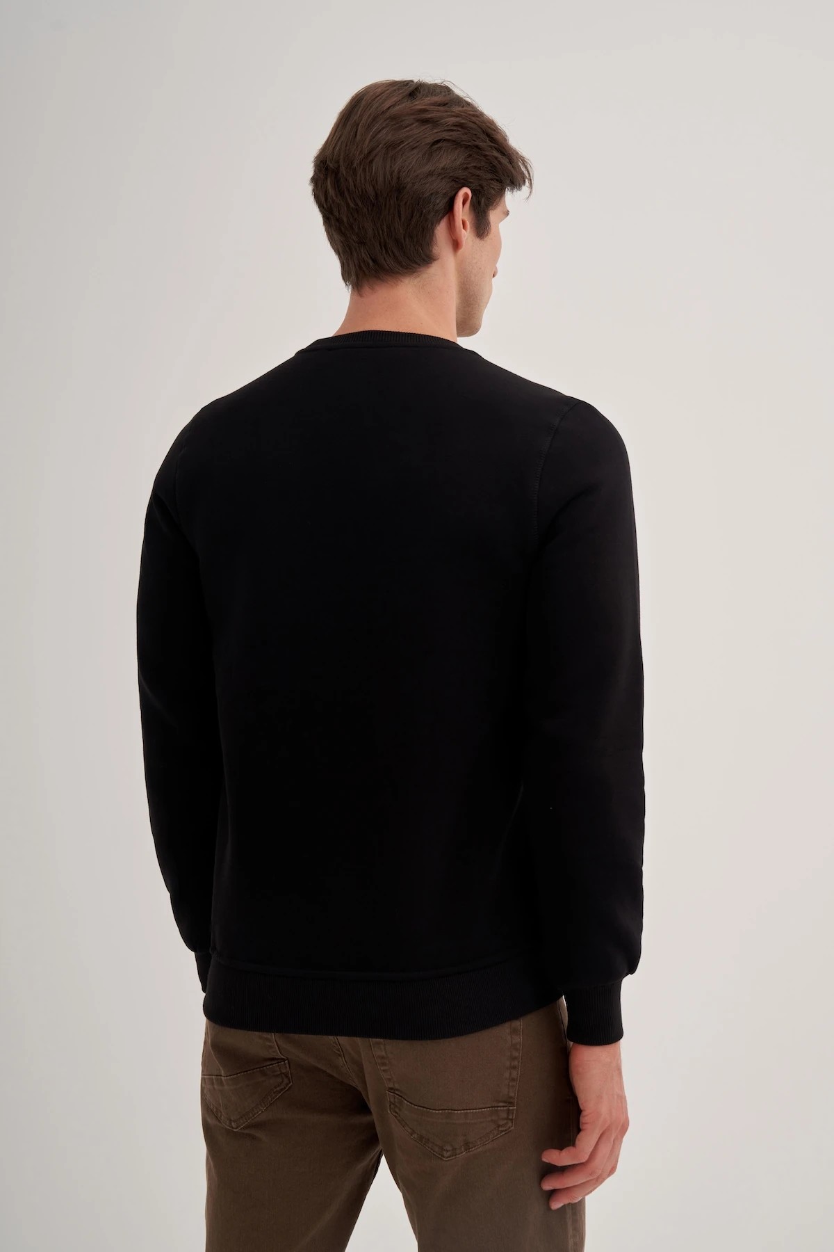 CAZ 56150 Siyah Bisiklet Yaka Erkek Sweatshirt