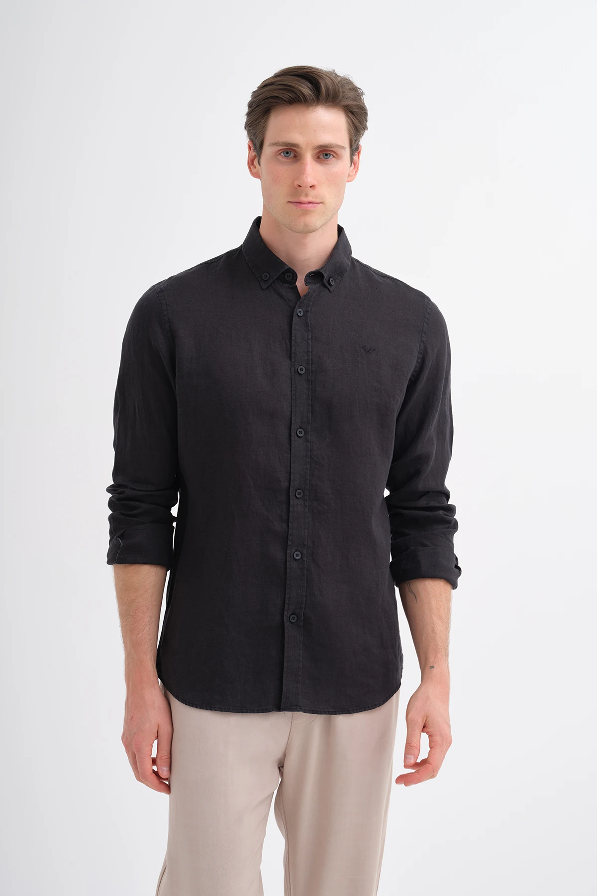 CAZ 2037 Uzun Kol Erkek Keten Gömlek