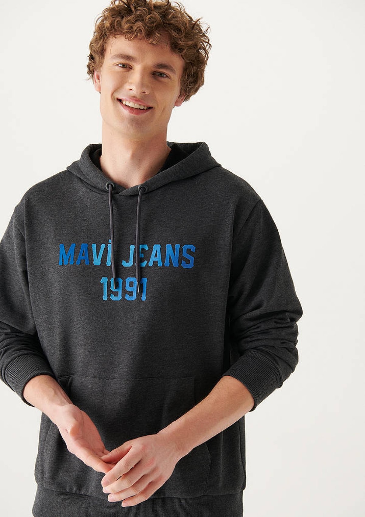 Mavi 1991 Baskılı Sweatshırt Antrasit Melanj