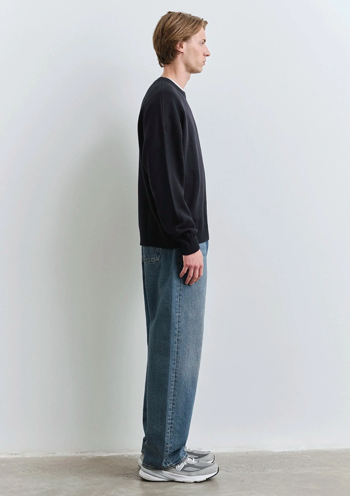 M Baskılı Lacivert Erkek Kazak