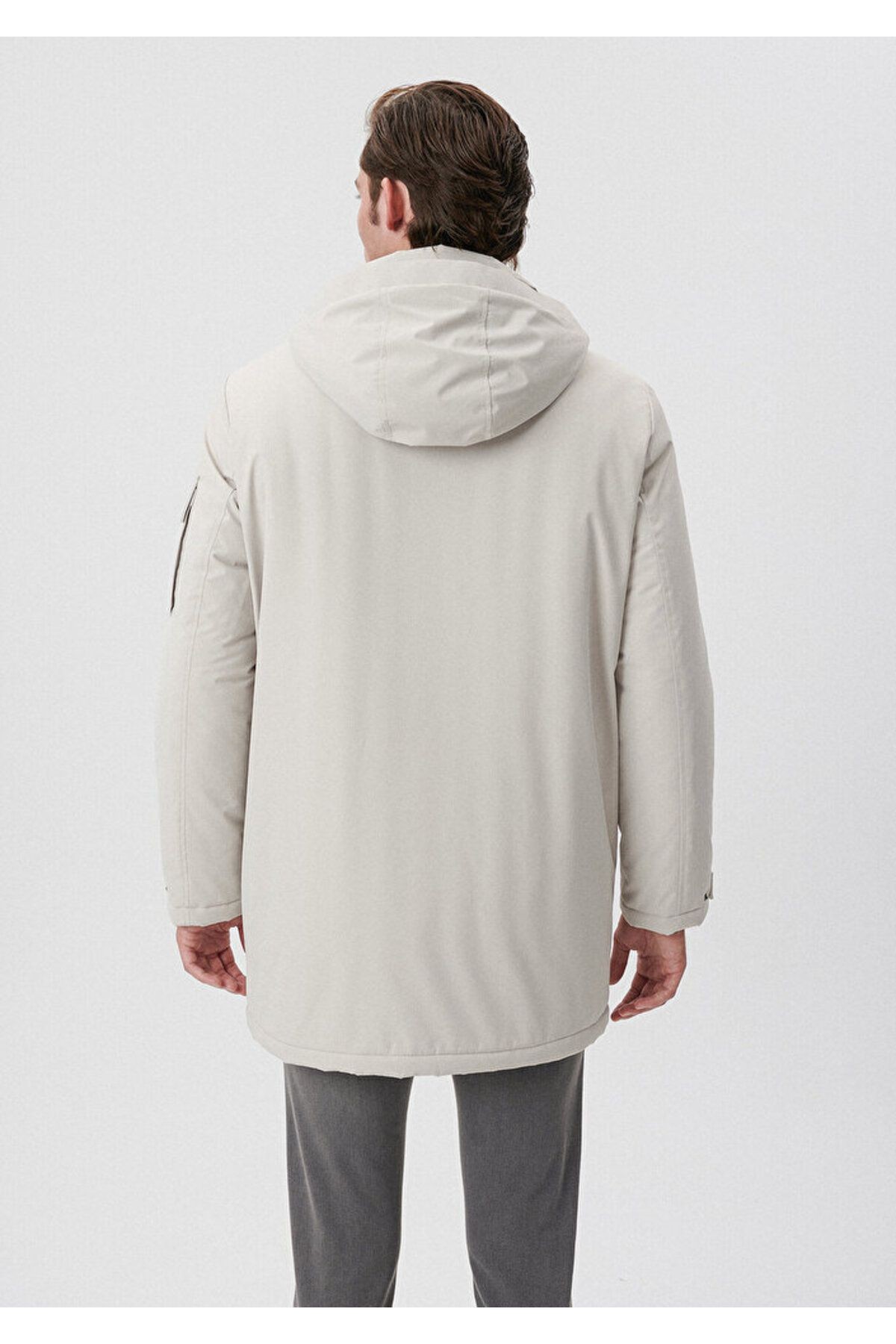 Mavi Kapüşonlu Bej Parka Regular Fit 0110124-70144