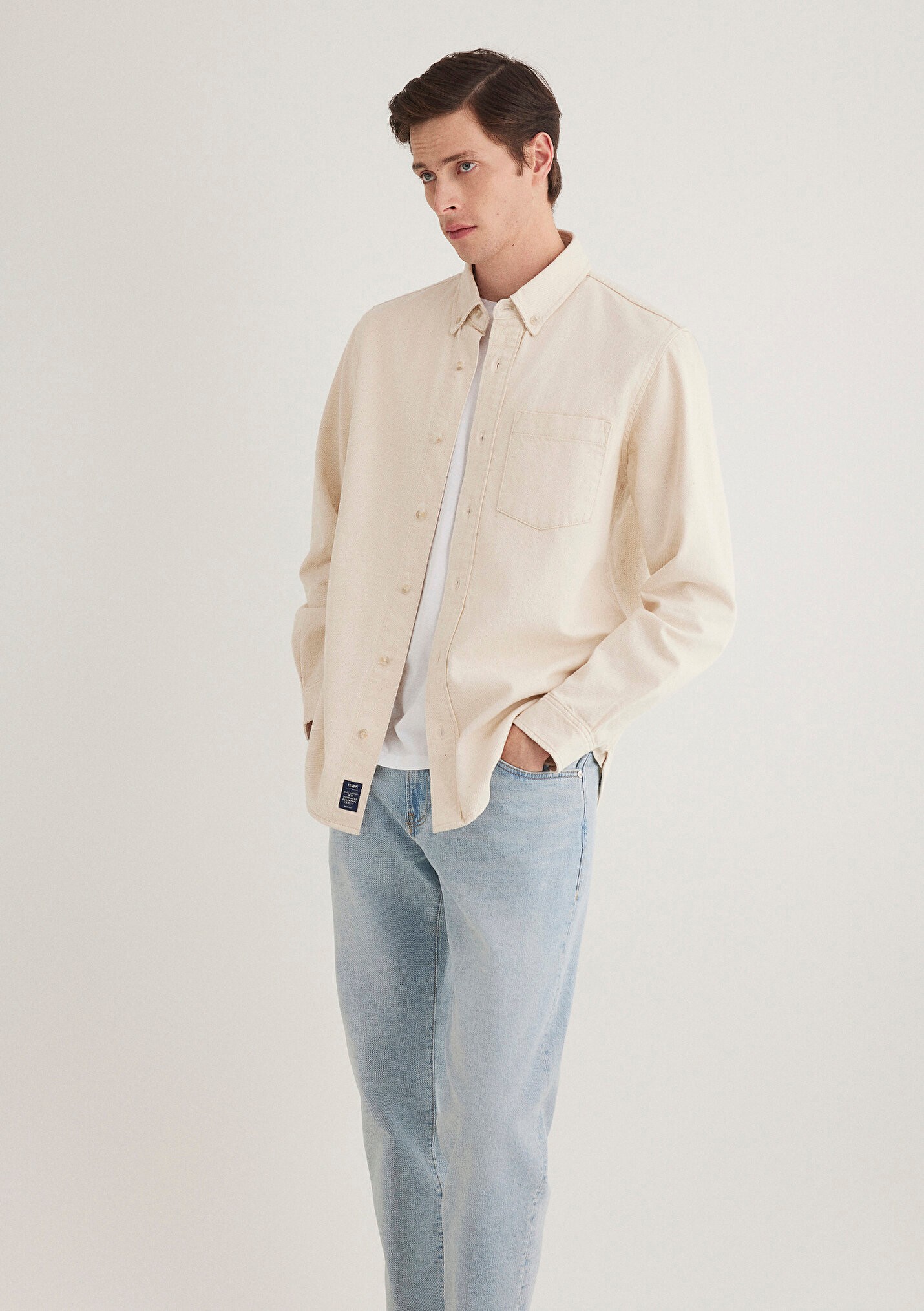 Mavi Jayden Classic Denim Ekru Erkek Jean Gömlek