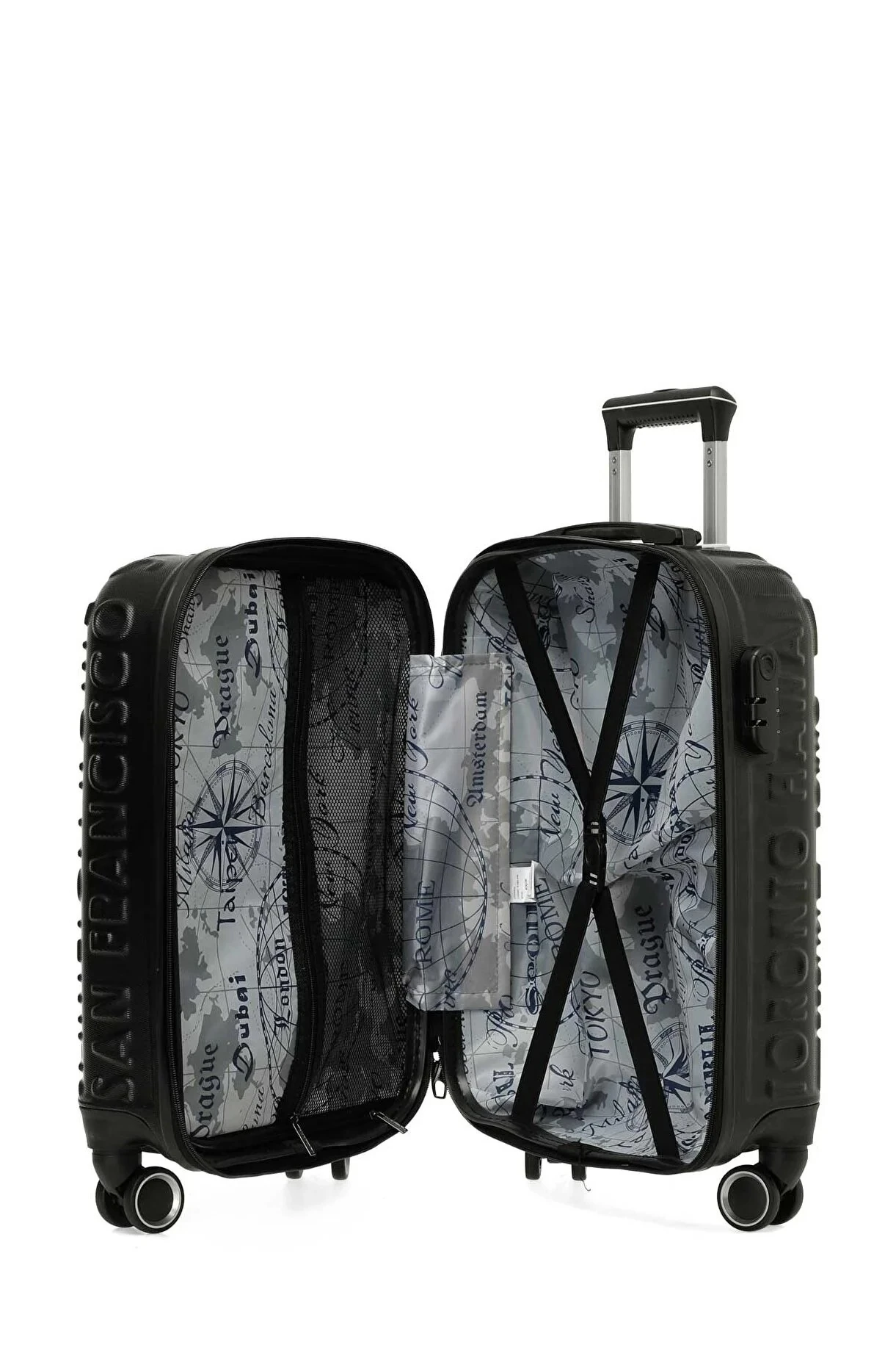 5W LUGANO -K ABS 5PR Siyah Unisex Küçük Boy Valiz