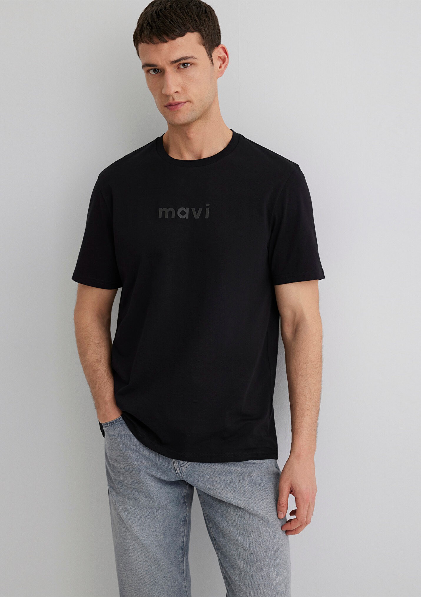 Mavi Baskılı Siyah Erkek Tişört 0612732-900