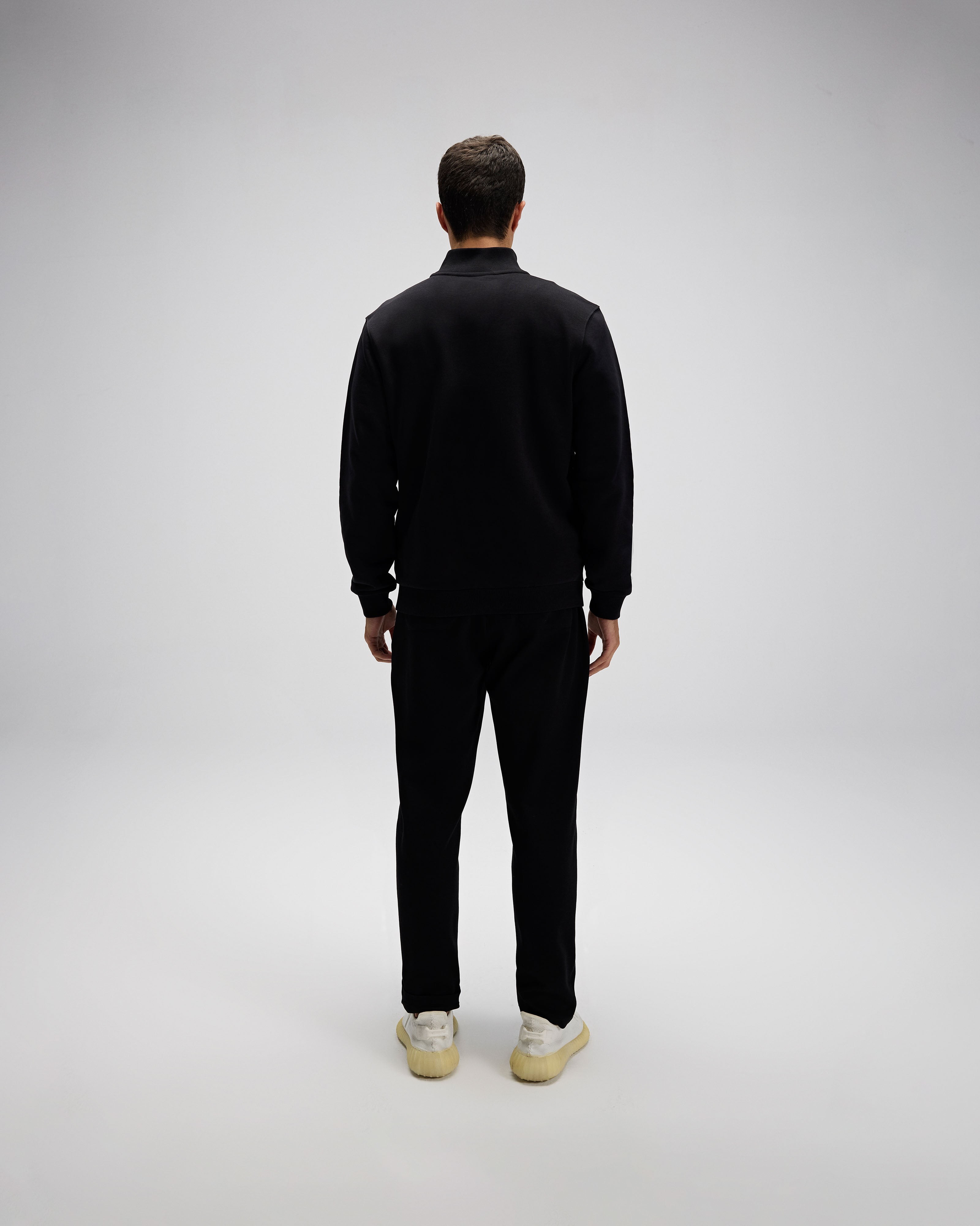 Siyah Erkek Yarım Fermuarlı Sweatshirt EM580-BK
