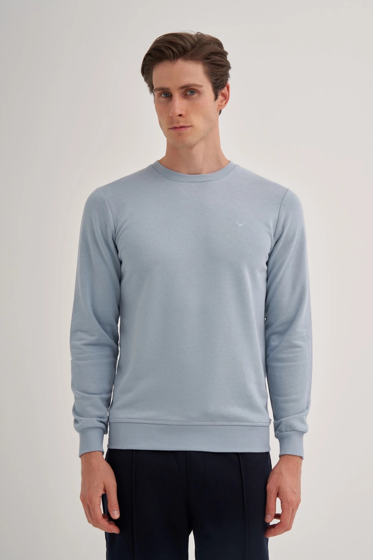 CAZ 56100 Açık Mavi Bisiklet Yaka Erkek Sweatshirt