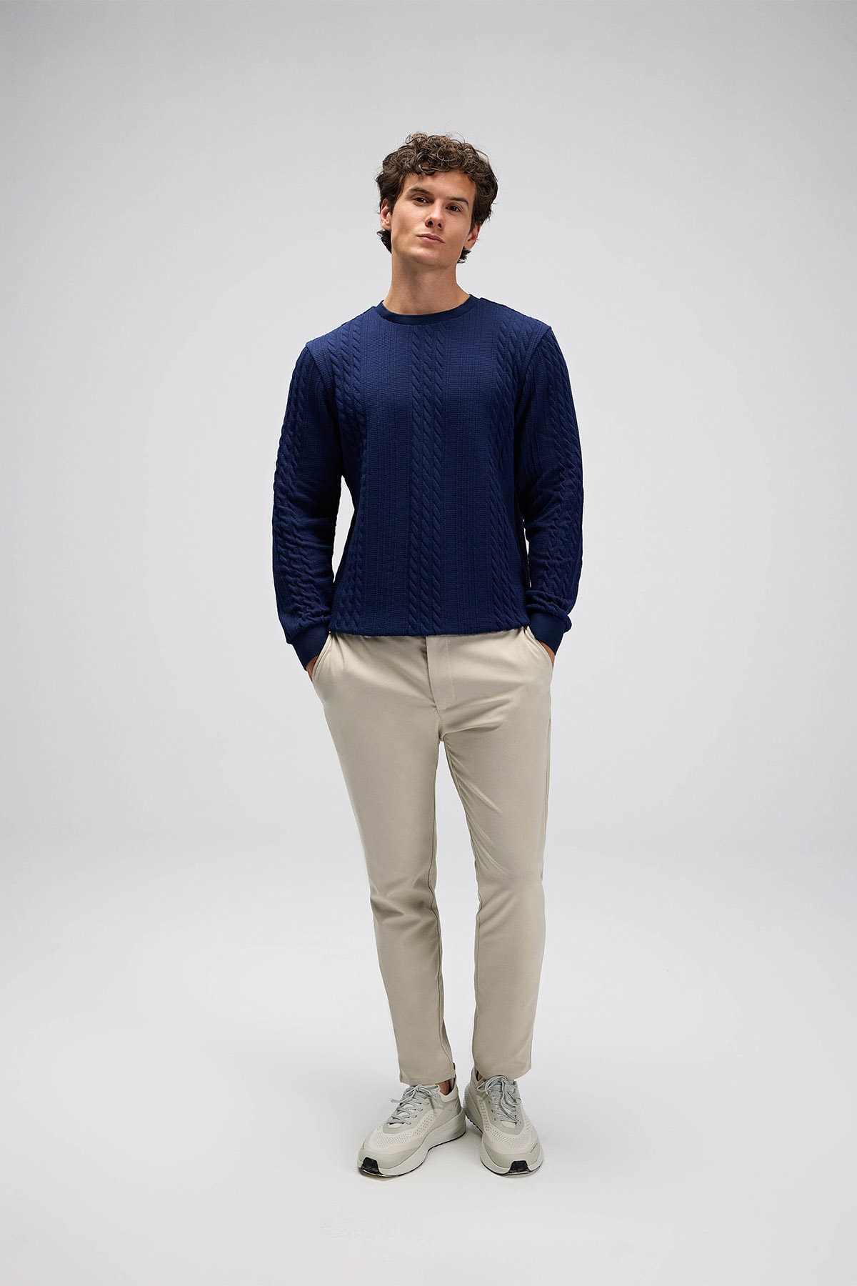 Erkek Lacivert Sweatshirt EM623-NV