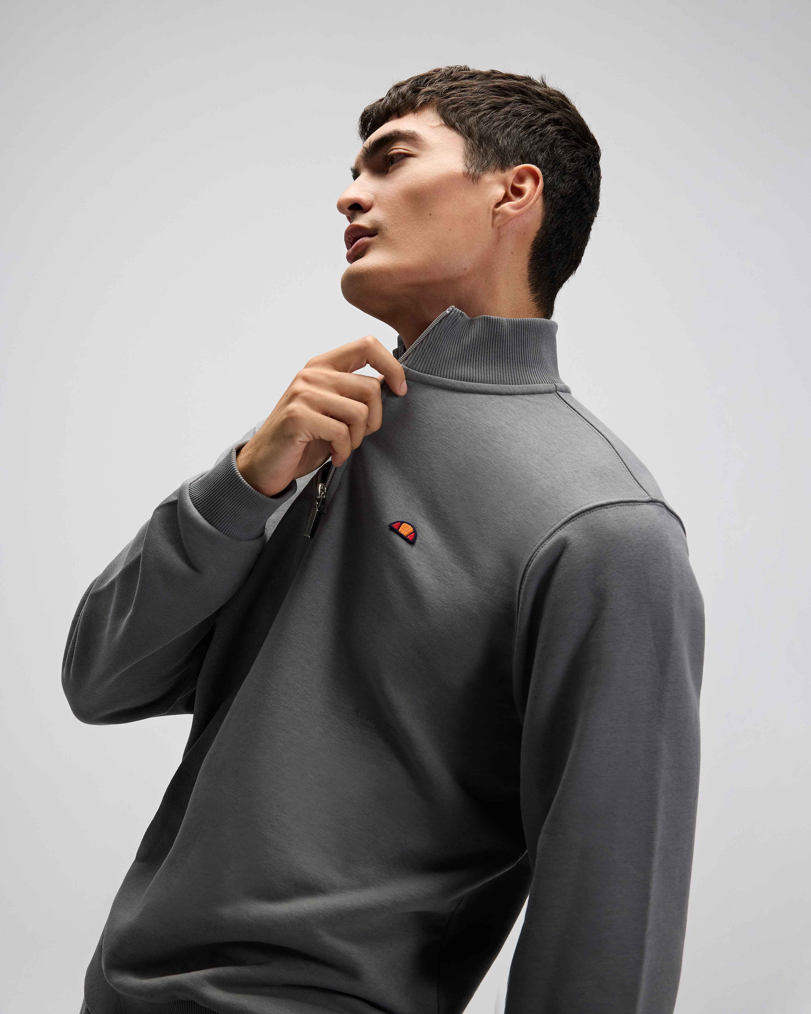 Antrasit Erkek Yarım Fermuarlı Sweatshirt EM580-ANT