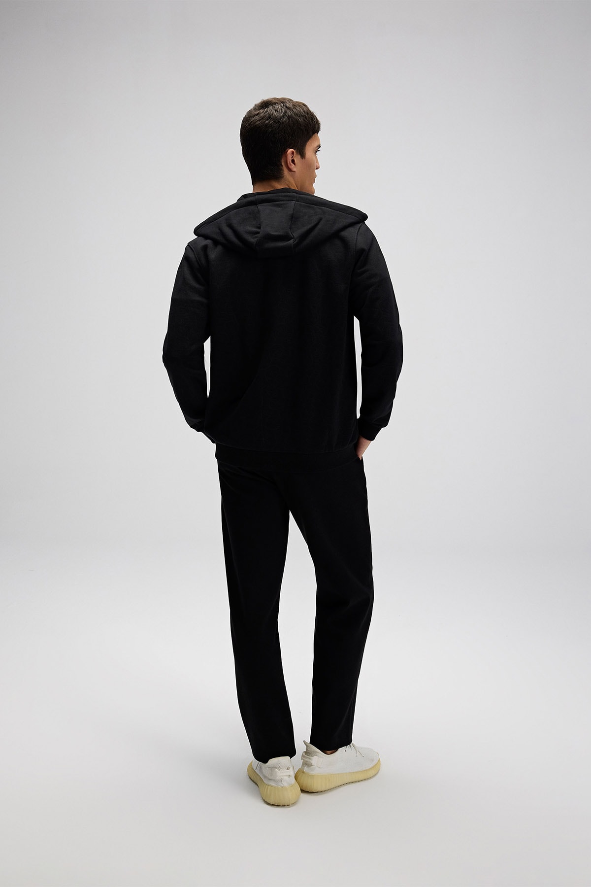 Erkek Kapüşonlu Siyah Sweatshirt EM617-BK