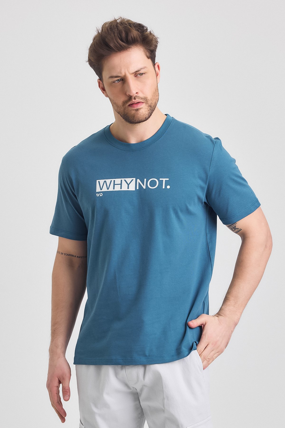 Erkek %100 Pamuk Rahat Kesim Baskılı T-shirt