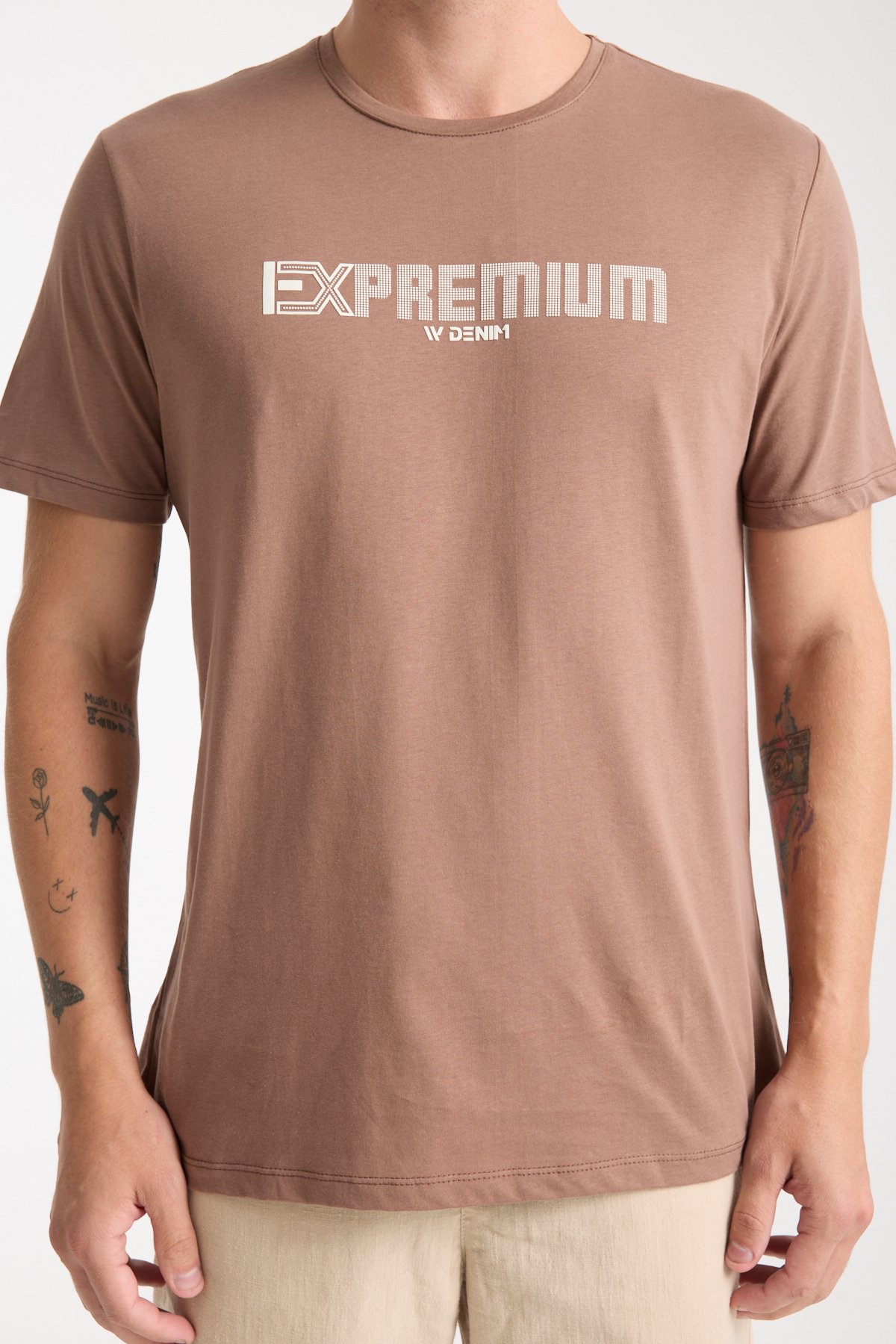 Erkek %100 Pamuk Rahat Kesim Baskılı T-shirt