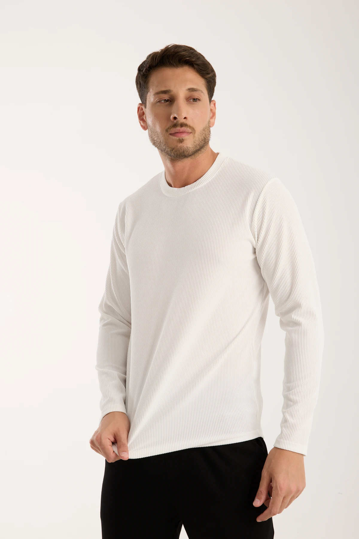 Erkek Bisiklet Yaka Sweatshirt