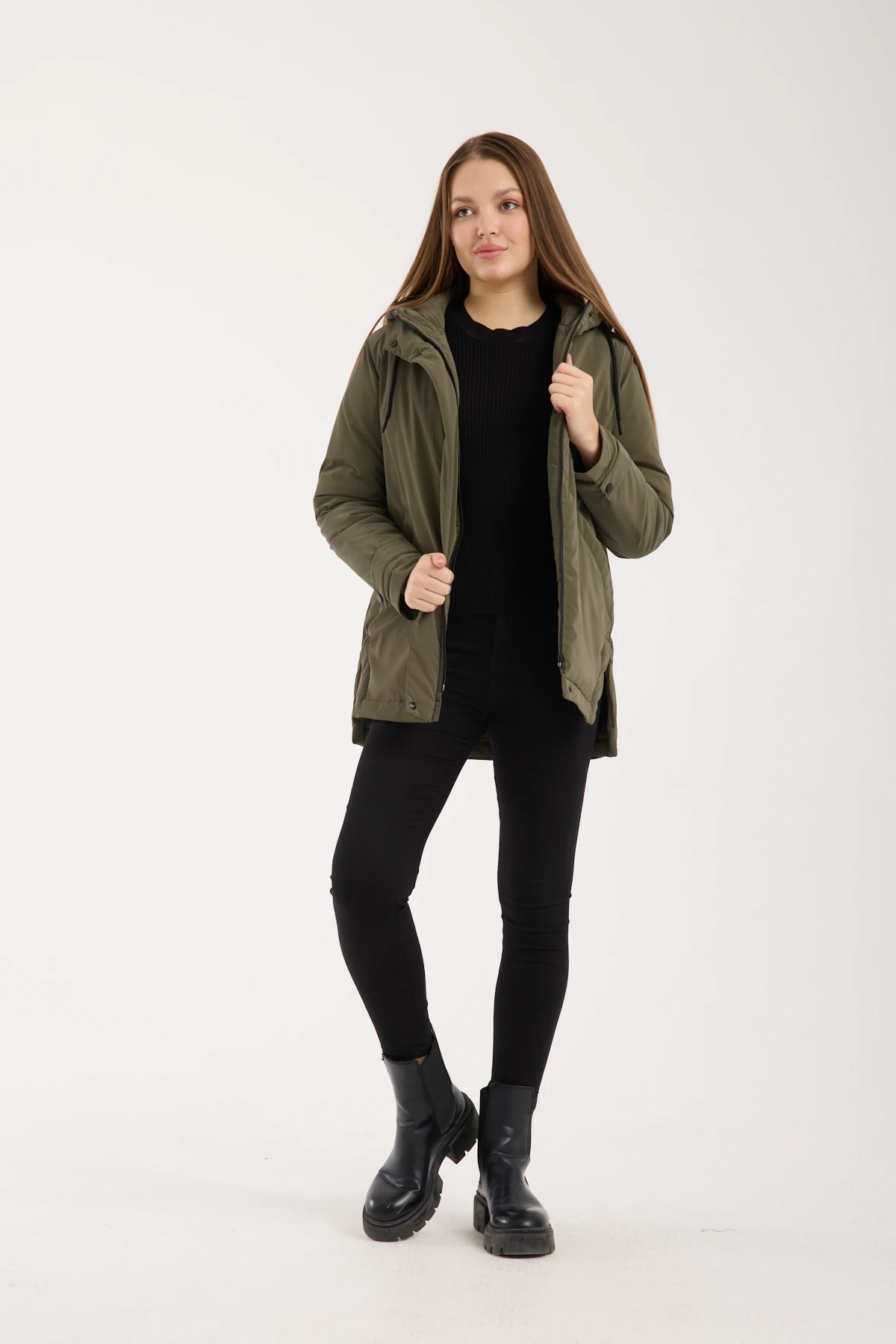 Kadın Nova Kapüşonlu Elyaf Dolgulu Şişme Mont Kaban