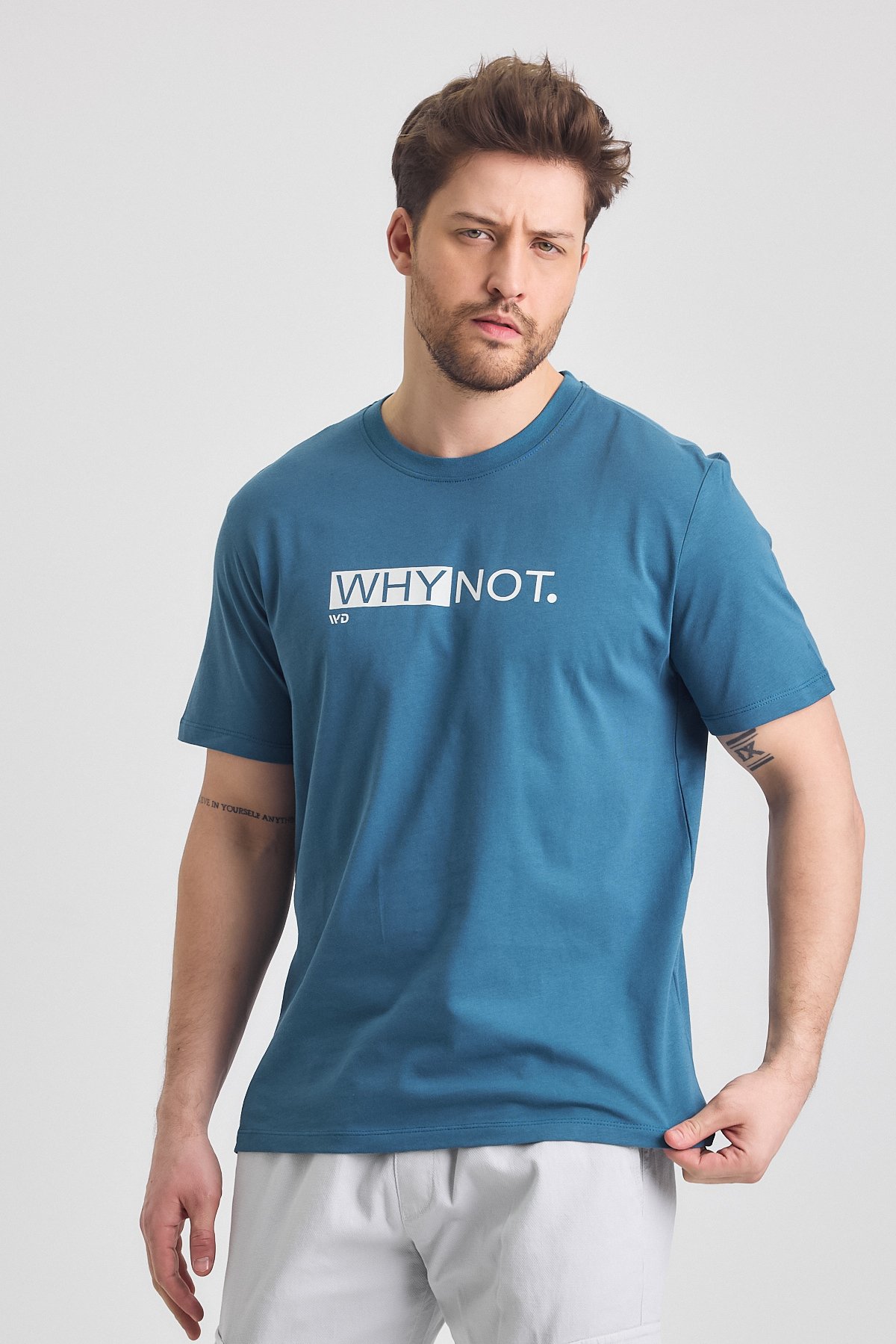 Erkek %100 Pamuk Rahat Kesim Baskılı T-shirt