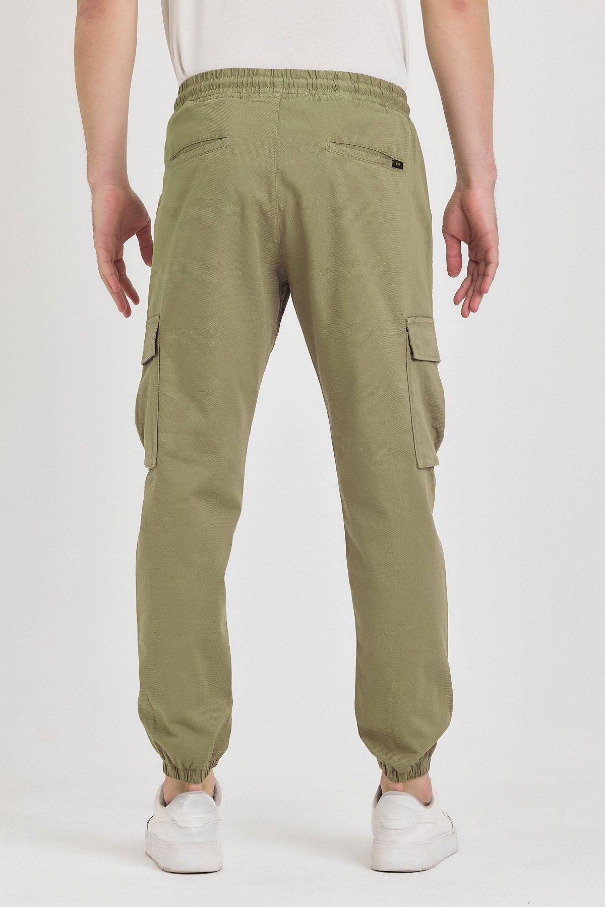 Erkek Rahat Kesim Kargo Cepli Beli Lastikli Jogger Pantolon - yeşil