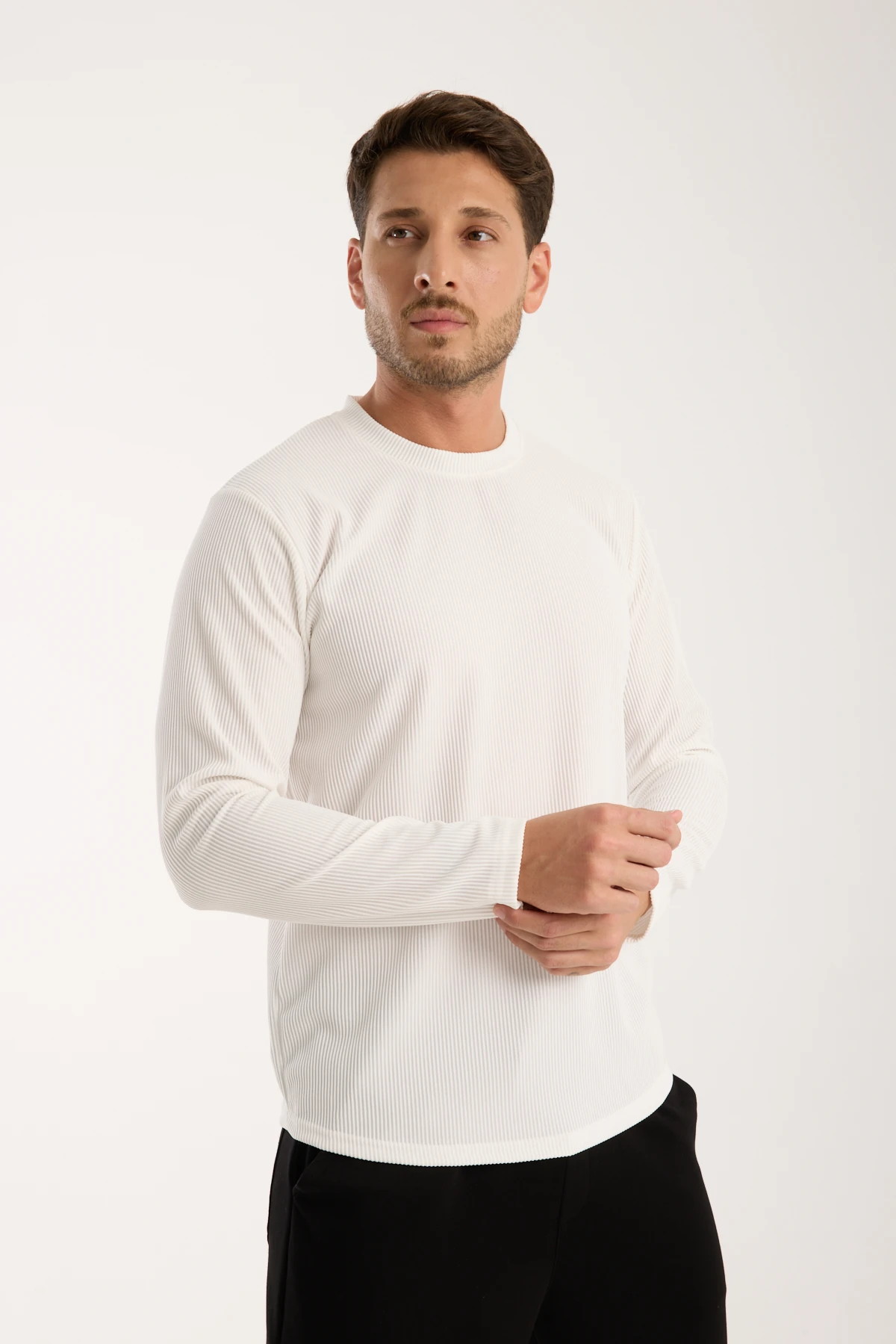 Erkek Bisiklet Yaka Sweatshirt