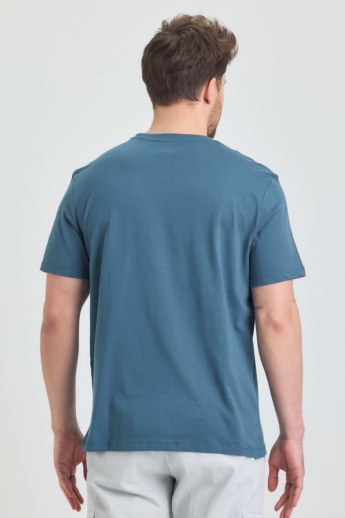 Erkek %100 Pamuk Rahat Kesim Baskılı T-shirt