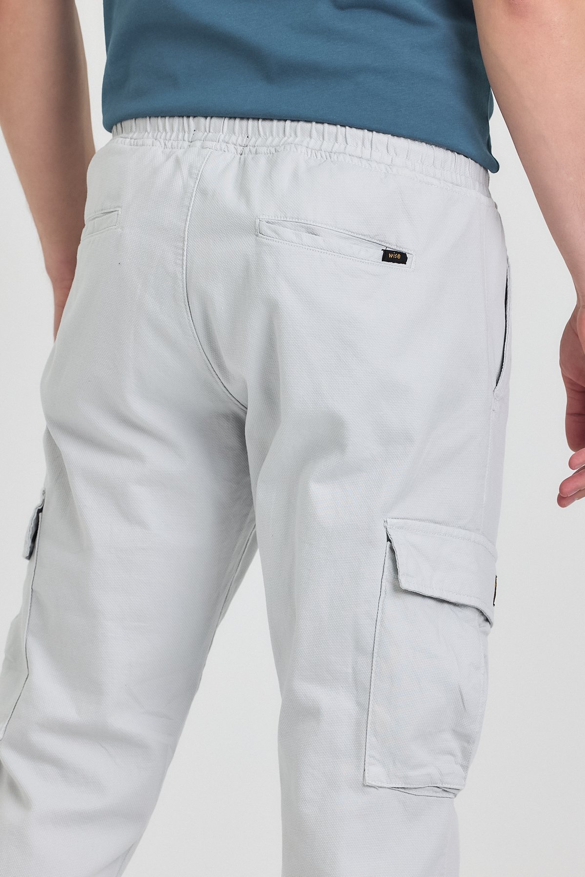 Erkek Rahat Kesim Kargo Cepli Beli Lastikli Jogger Pantolon - gri