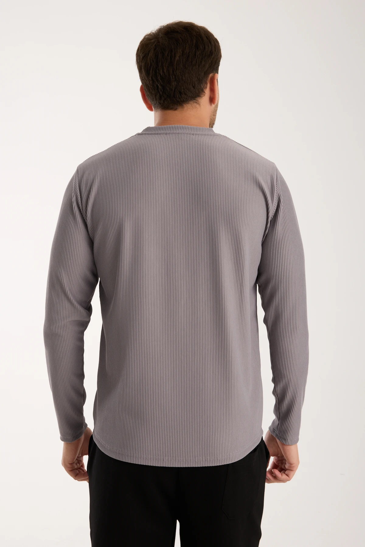 Erkek Bisiklet Yaka Sweatshirt - antrasit