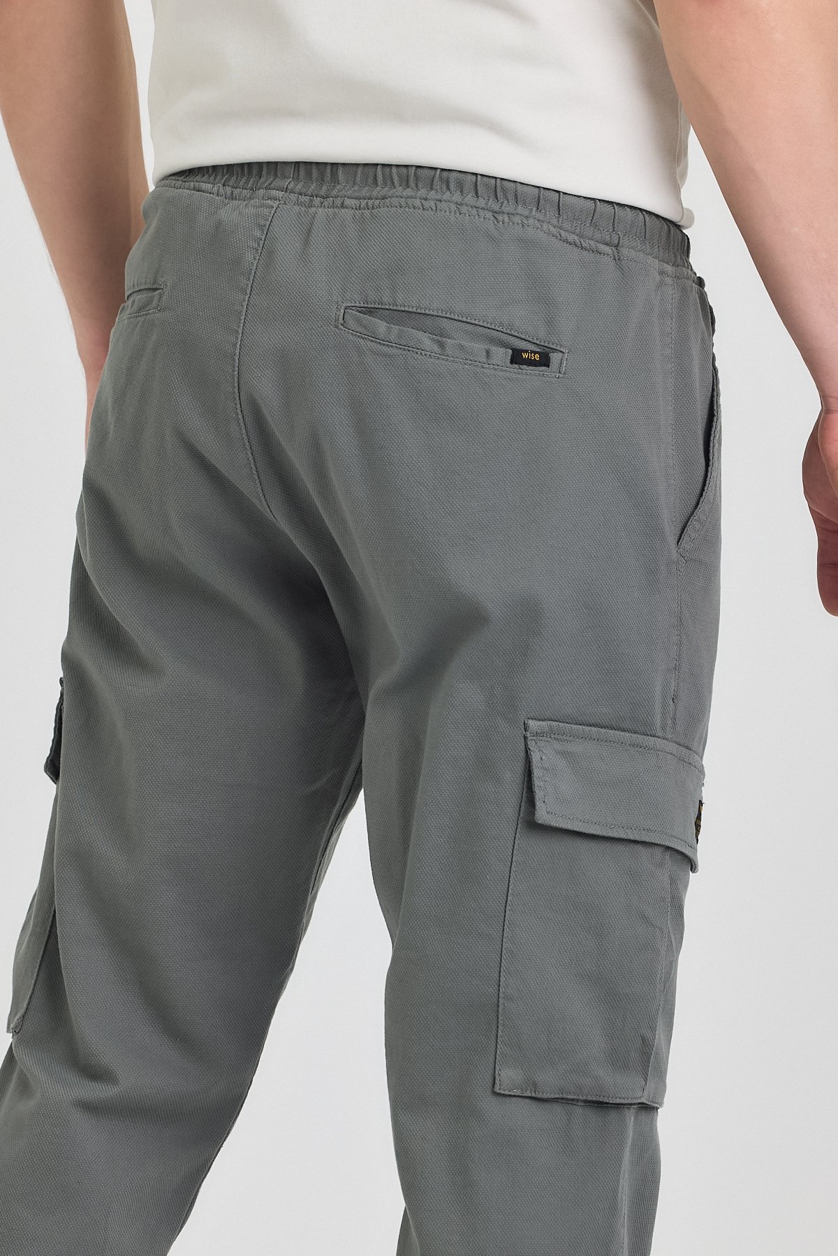 Erkek Rahat Kesim Kargo Cepli Beli Lastikli Jogger Pantolon - duman
