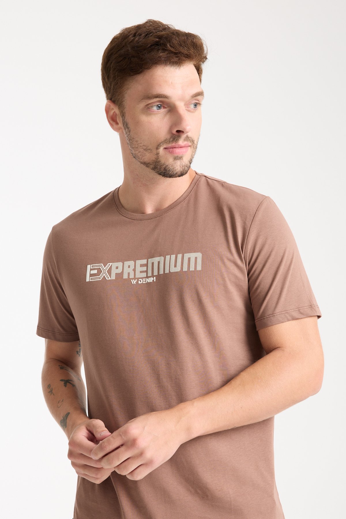 Erkek %100 Pamuk Rahat Kesim Baskılı T-shirt