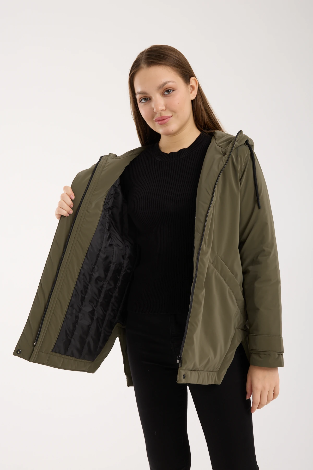 Kadın Nova Kapüşonlu Elyaf Dolgulu Şişme Mont Kaban