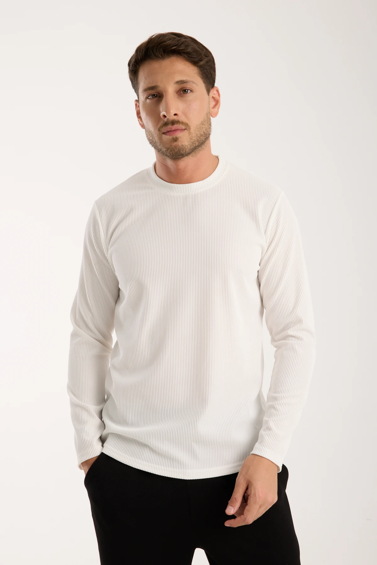 Erkek Bisiklet Yaka Sweatshirt