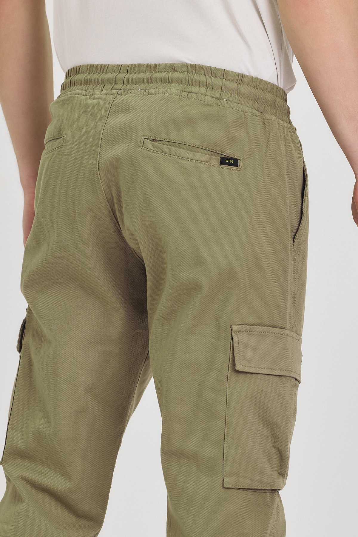 Erkek Rahat Kesim Kargo Cepli Beli Lastikli Jogger Pantolon - yeşil