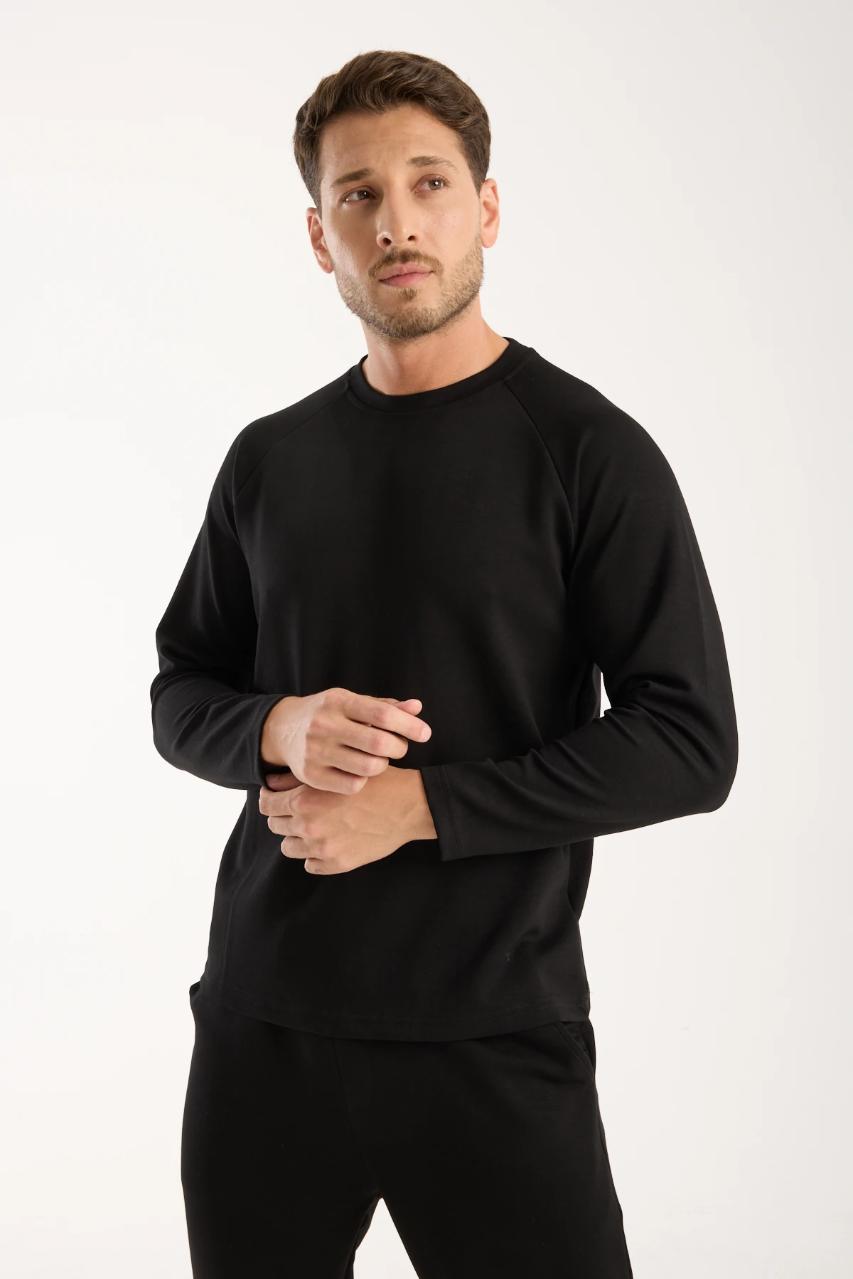 Erkek Bisiklet Yaka Konforlu Sweatshirt