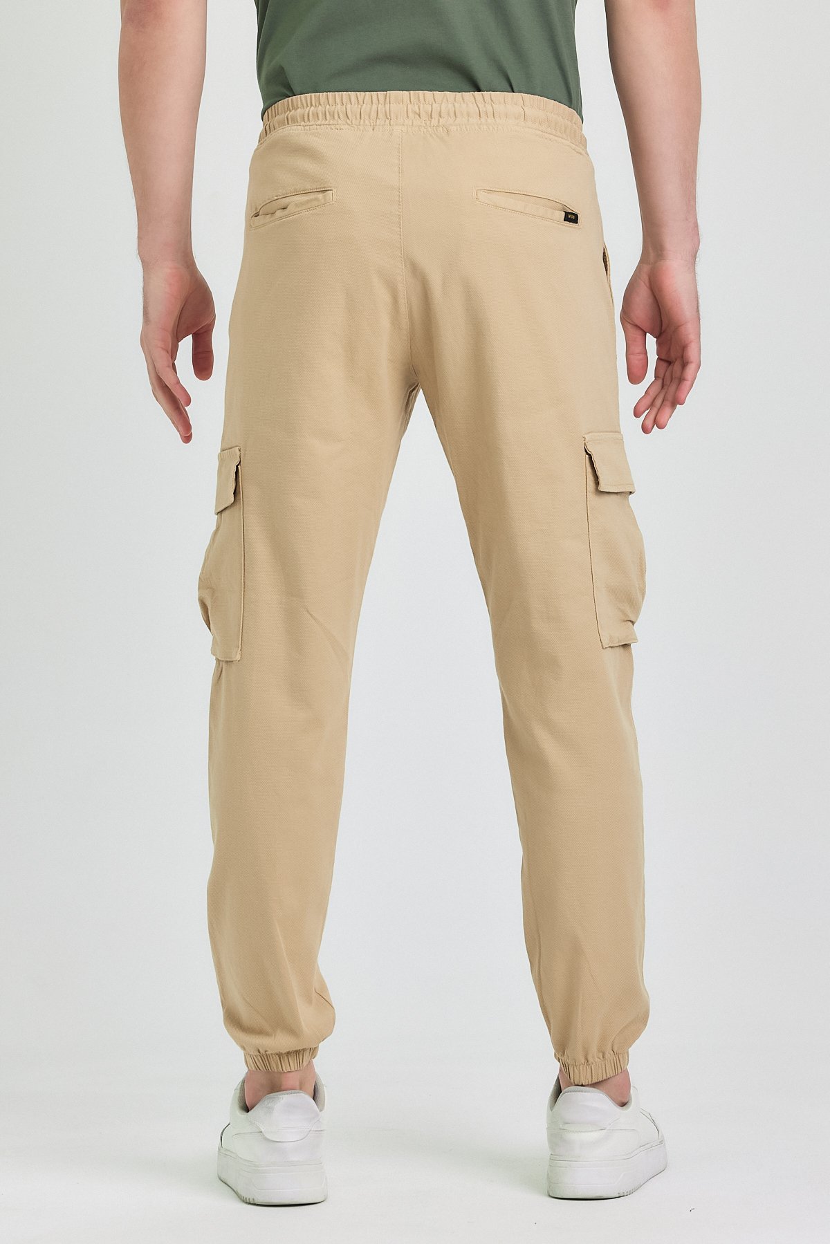 Erkek Rahat Kesim Kargo Cepli Beli Lastikli Jogger Pantolon - camel