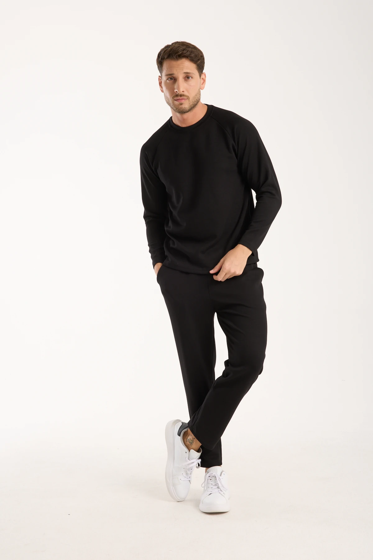 Erkek Bisiklet Yaka Konforlu Sweatshirt