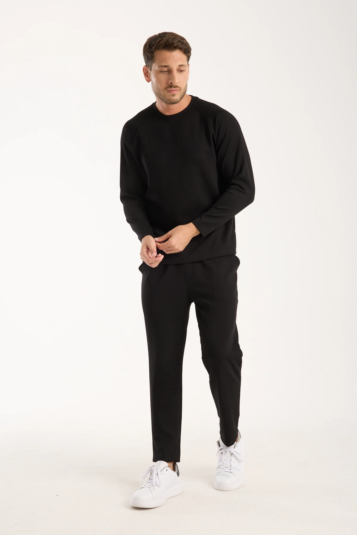 Erkek Bisiklet Yaka Konforlu Sweatshirt