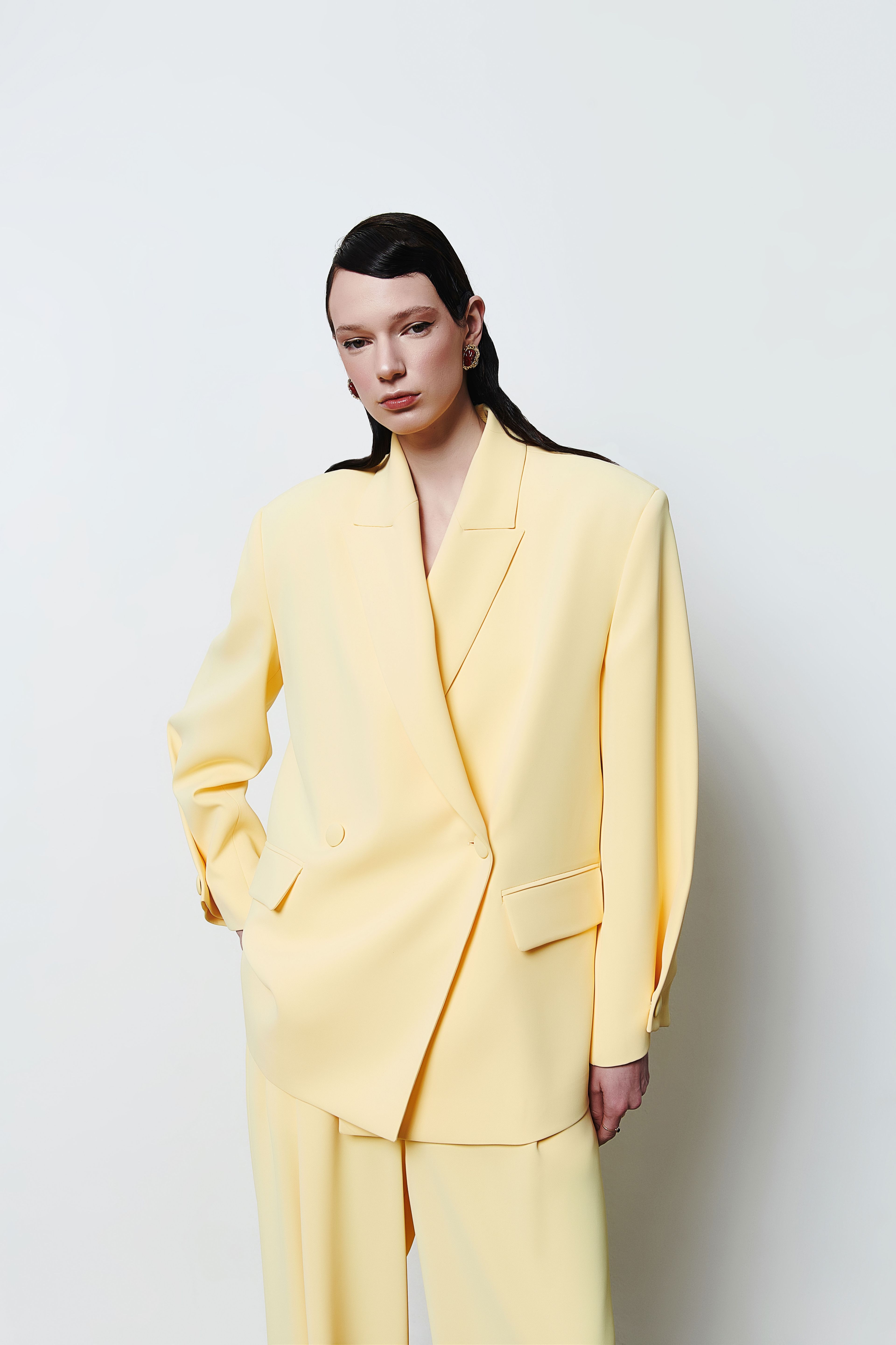 Oversize Düğmeli Kadın Ceket