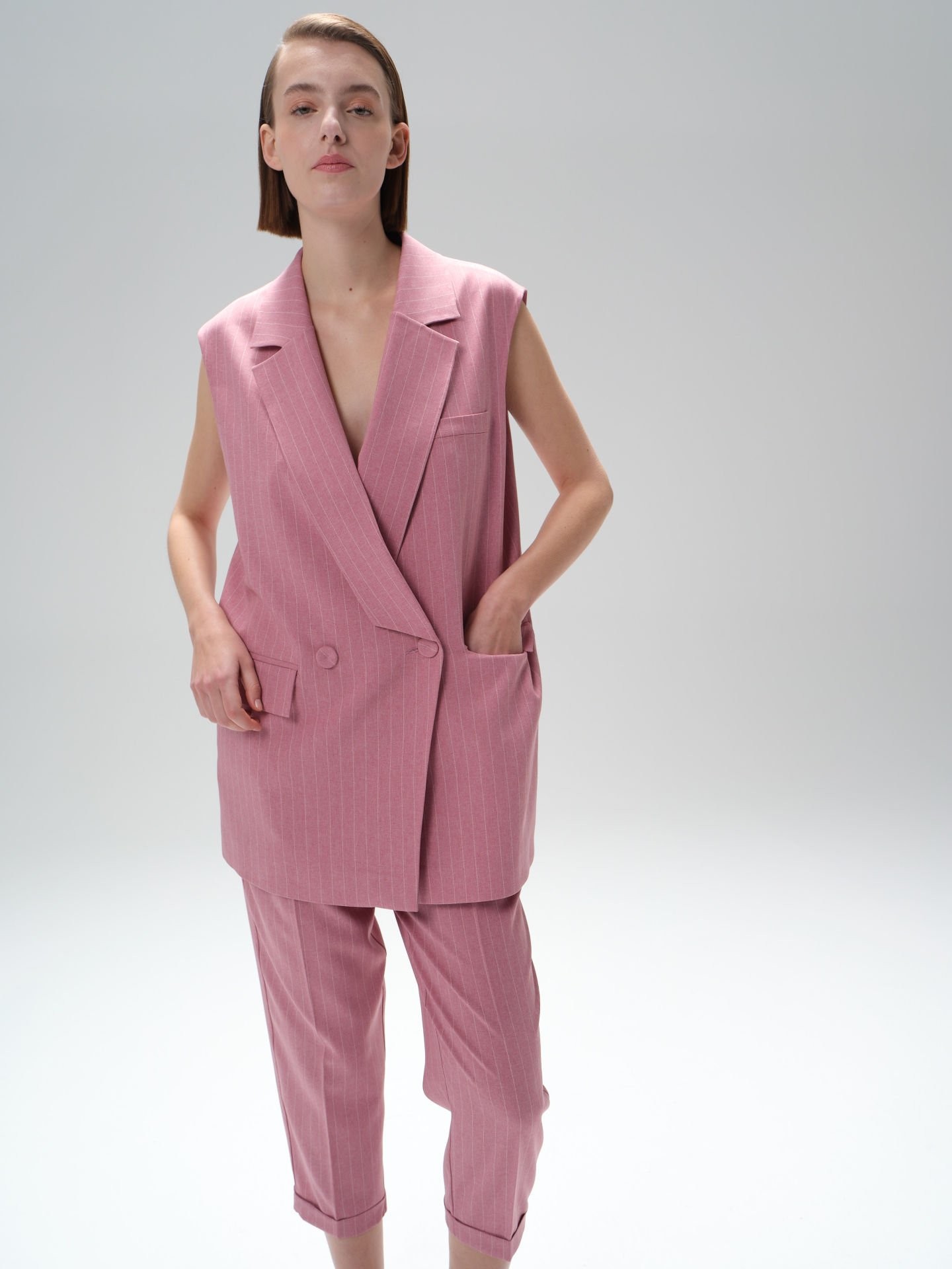 Striped Modern-Cut Oversized Suit